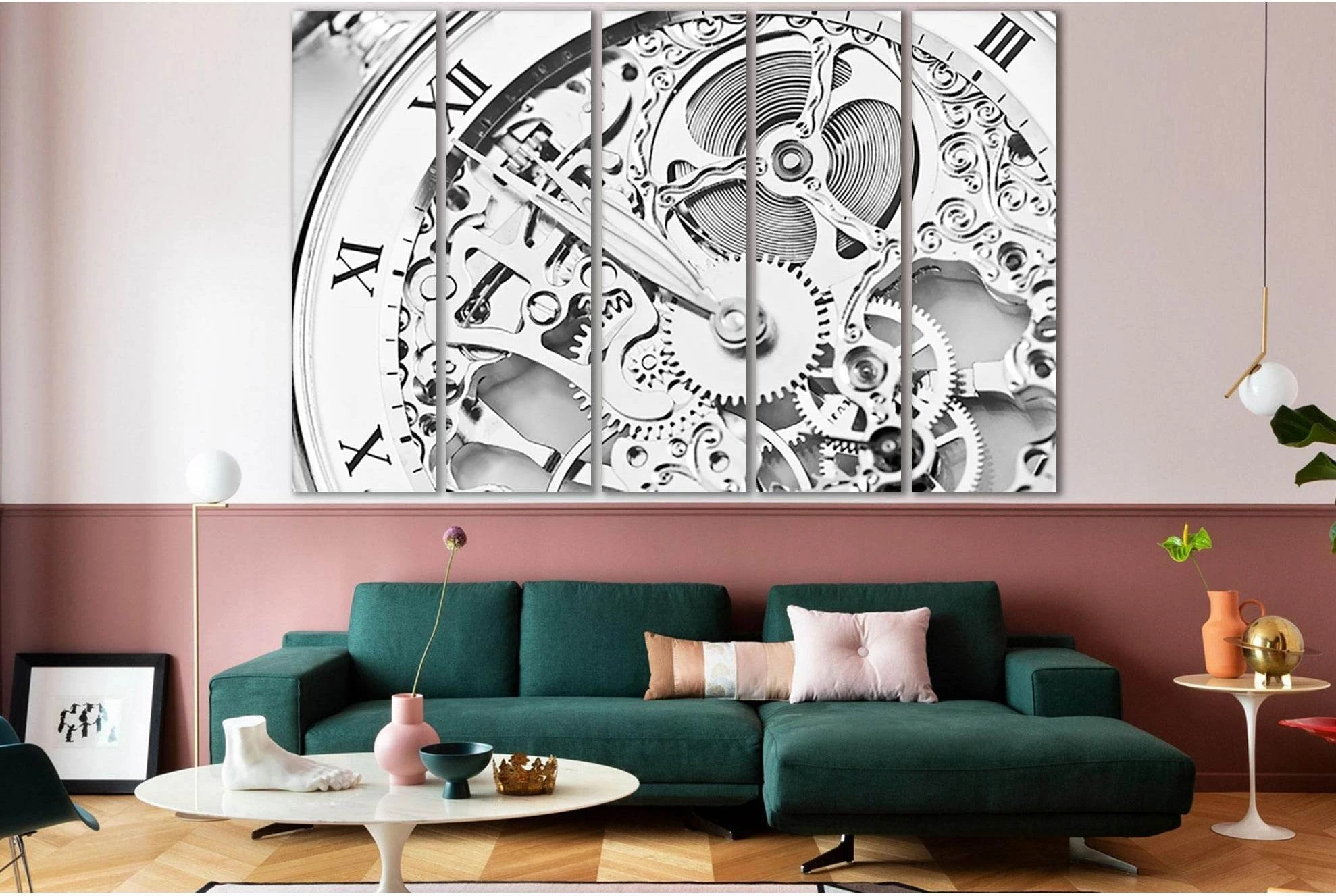 Close View Of Watch Mechanism №SL759 Ready to Hang Canvas Print - Zellart Canvas Prints 0new, ALL_Products, Engine, Engines Wall Art
