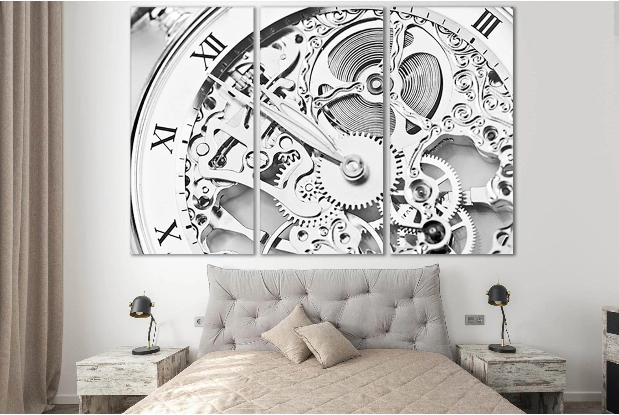 Close View Of Watch Mechanism №SL759 Ready to Hang Canvas Print - Zellart Canvas Prints 0new, ALL_Products, Engine, Engines Wall Art