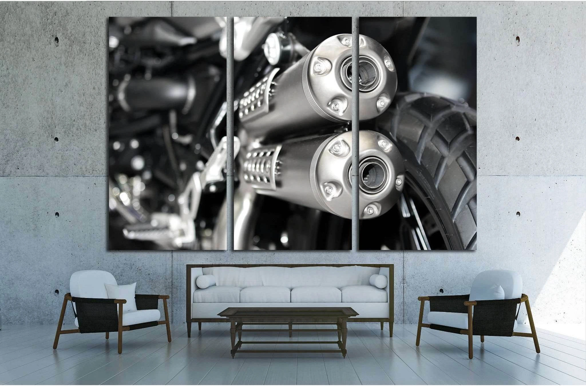 Closeup of exhaust or intake of racing motorcycle №1887 Ready to Hang Canvas Print - Zellart Canvas Prints ALL_Products, s-1887