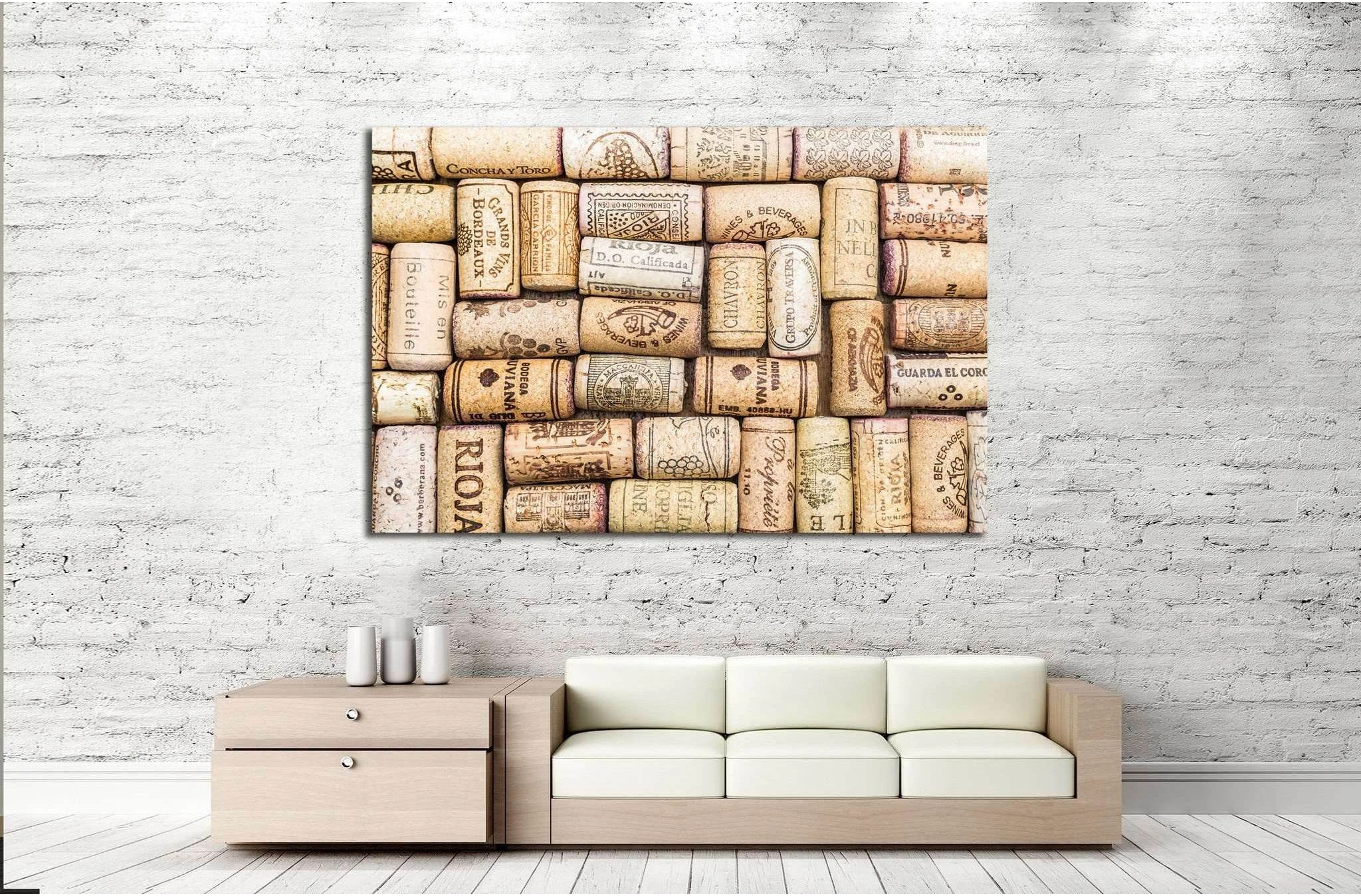 Closeup pattern background of many different wine corks №1917 Ready to Hang Canvas Print - Zellart Canvas Prints 000Negative, ALL_Products, autopostr_pinterest_64952, s-1917