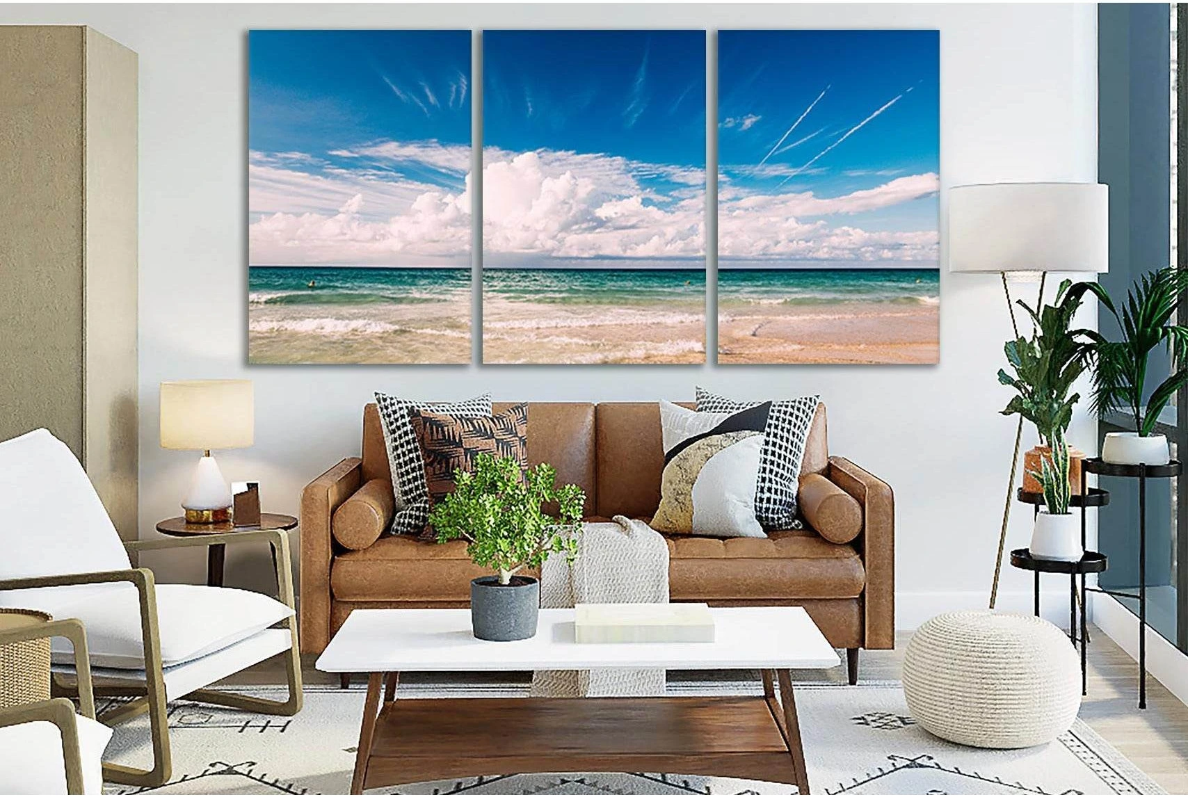 Clouds Above Body Of Water №SL153 Ready to Hang Canvas Print - Zellart Canvas Prints 0new, ALL_Products, Beach Ocean & Waves