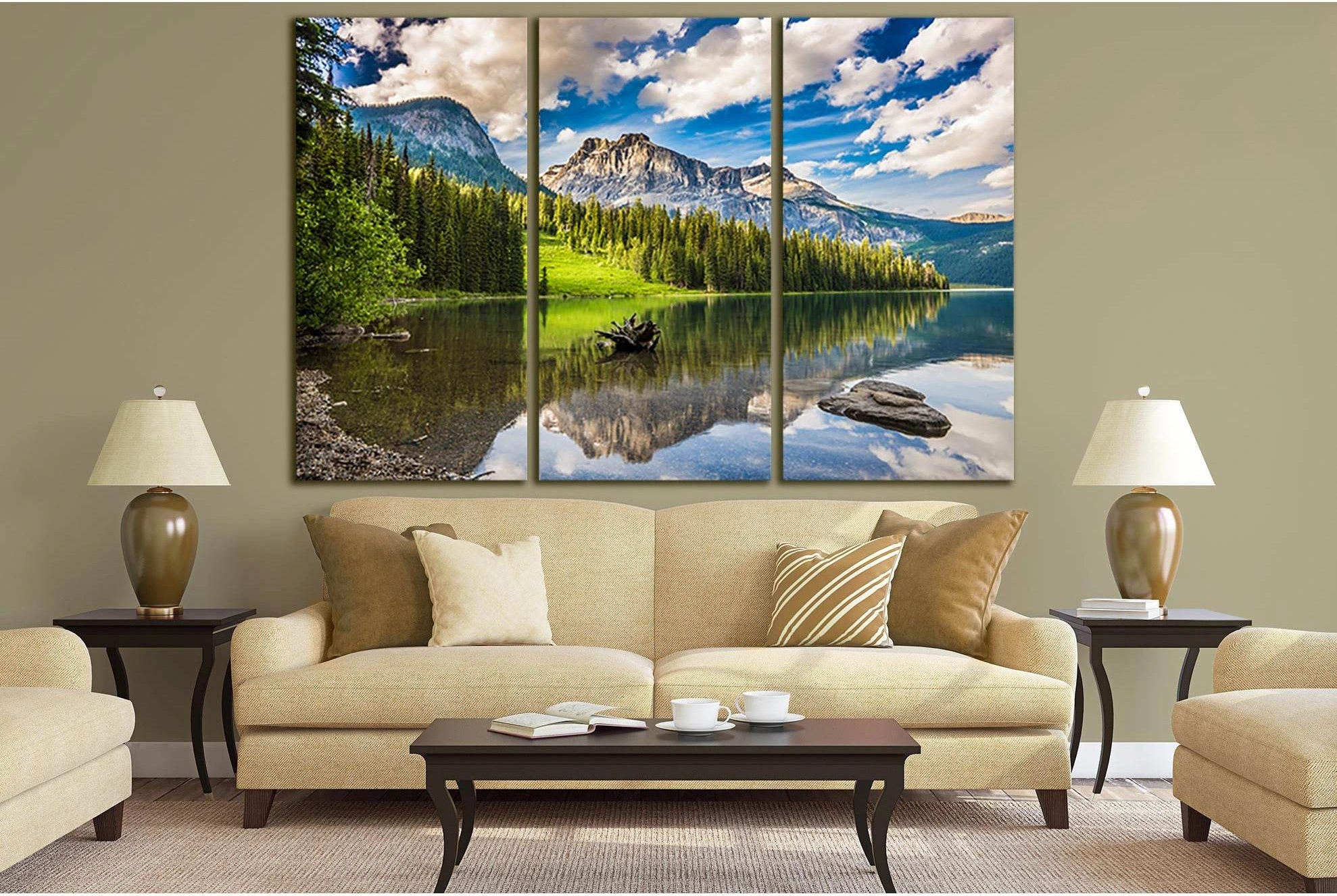 Clouds Over Mountains And Forest №SL1597 Ready to Hang Canvas Print - Zellart Canvas Prints 0new, ALL_Products, Mountains Wall Art, Nature Wall Art
