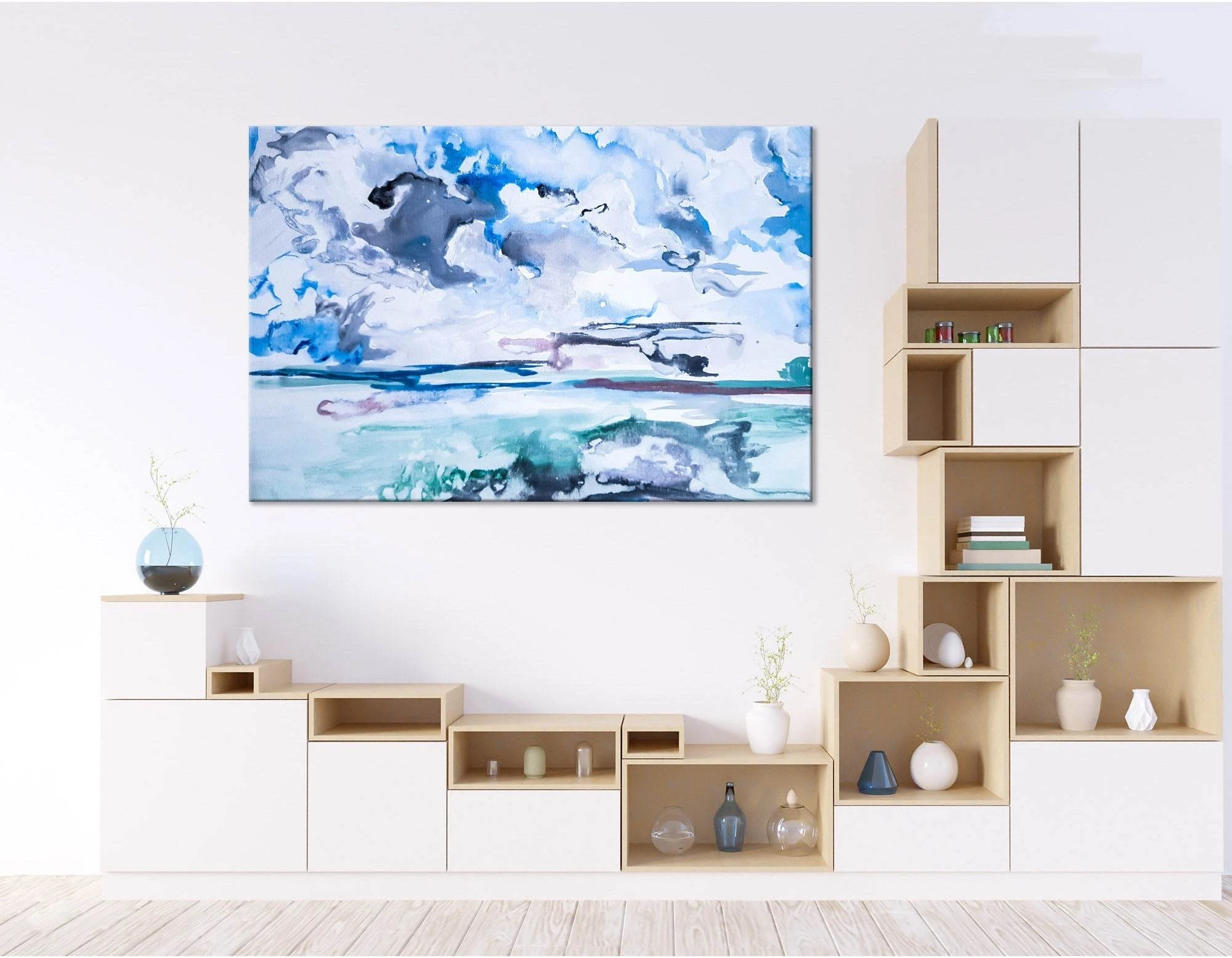 Cloudy Sky Abstract №04257 Ready to Hang Canvas Print - Zellart Canvas Prints ALL_Products