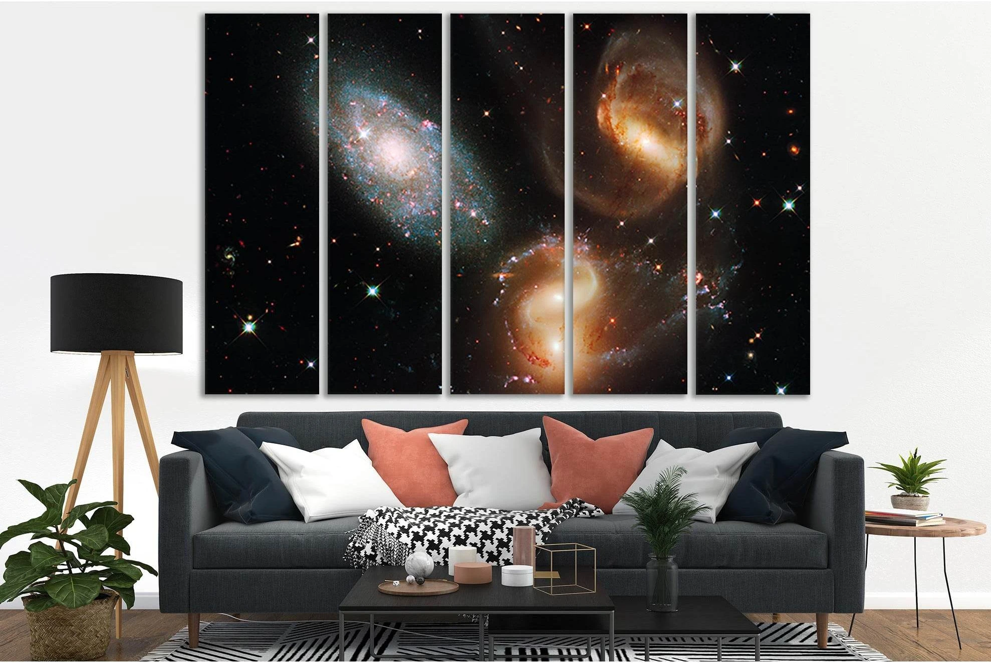 Cluster Of Galaxies Hubble Telescope №SL414 Ready to Hang Canvas Print - Zellart Canvas Prints 0new, ALL_Products, Astronomy & Space Canvas Wall Art