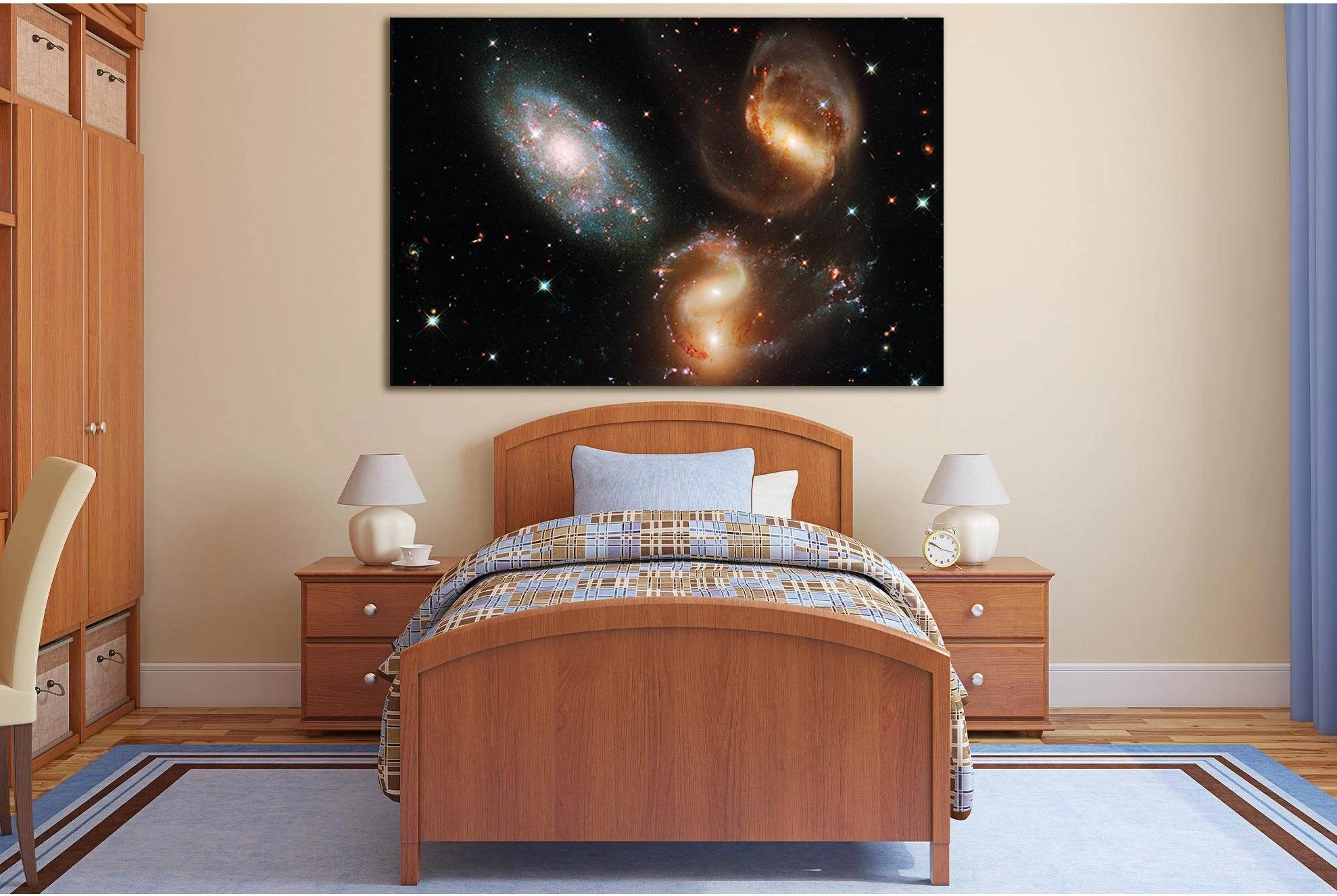 Cluster Of Galaxies Hubble Telescope №SL414 Ready to Hang Canvas Print - Zellart Canvas Prints 0new, ALL_Products, Astronomy & Space Canvas Wall Art