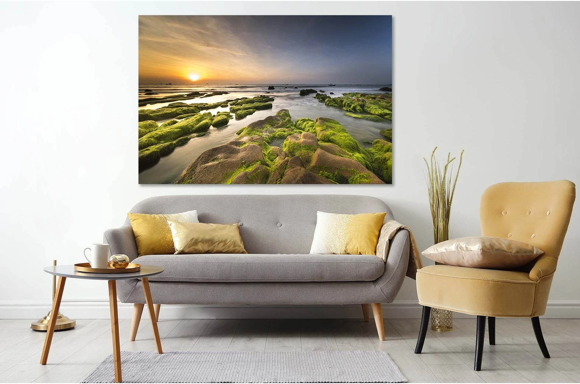 Coast at sunrise №D1222 Ready to Hang Canvas Print - Zellart Canvas Prints 0new, ALL_Products, Sunrise & sunset wall art