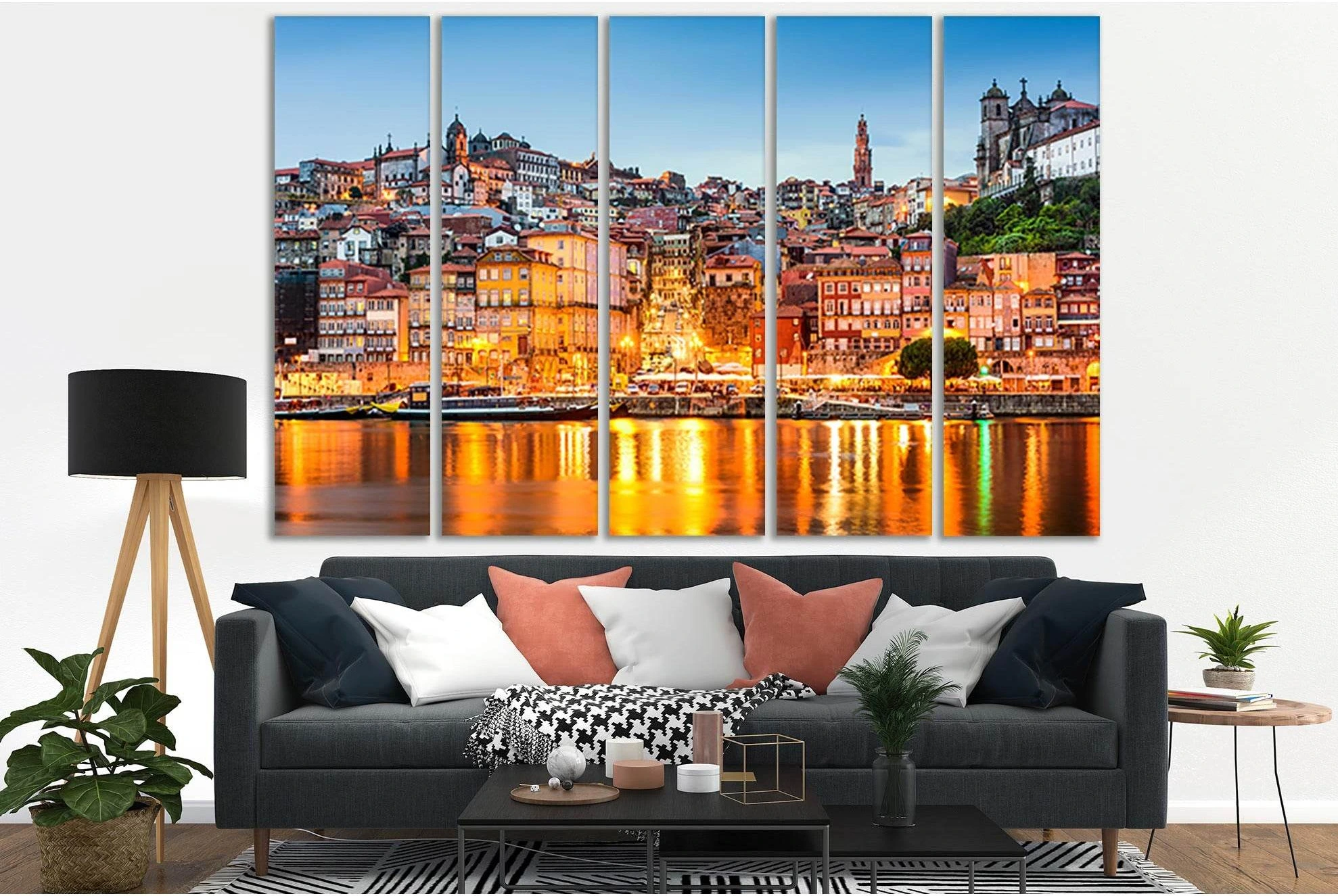 Coast Evening Portugal №SL347 Ready to Hang Canvas Print - Zellart Canvas Prints 0new, ALL_Products, Cityscapes & Skylines