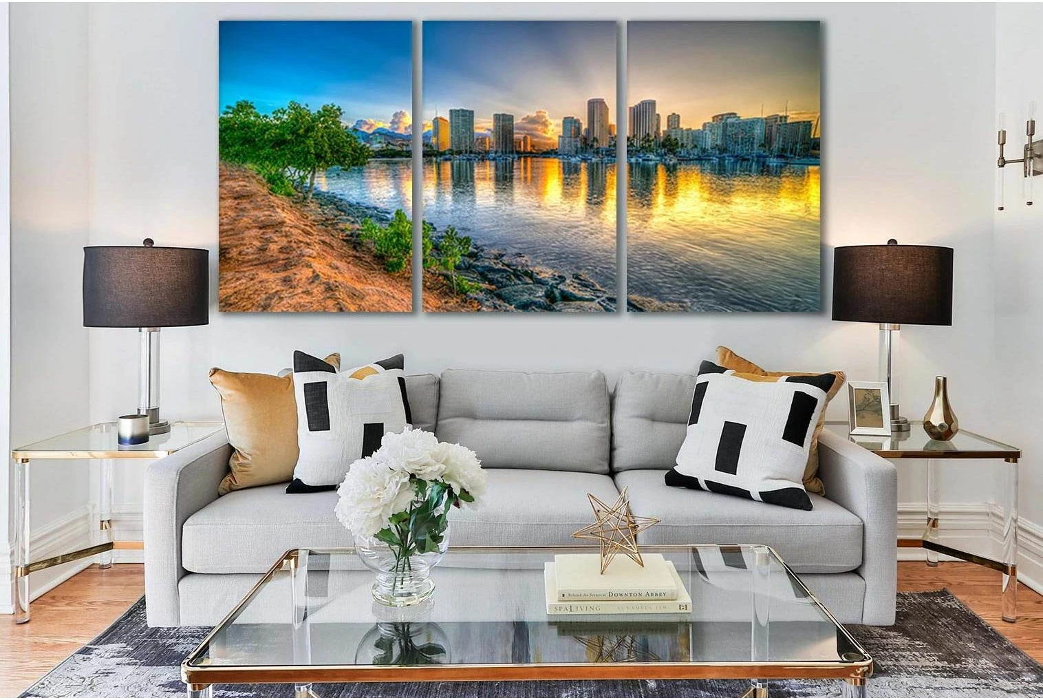 Coast Honolulu Hawaii №SL285 Ready to Hang Canvas Print - Zellart Canvas Prints 0new, ALL_Products, SUNRISE & SUNSET WALL ART