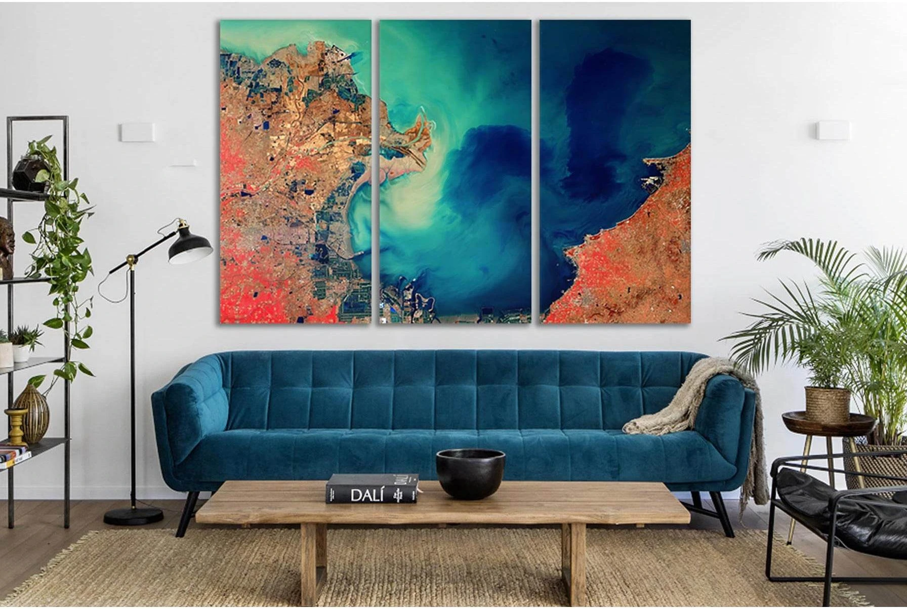 Coastal City Aerial View №SL133 Ready to Hang Canvas Print - Zellart Canvas Prints 0new, ALL_Products, Beach Ocean & Waves