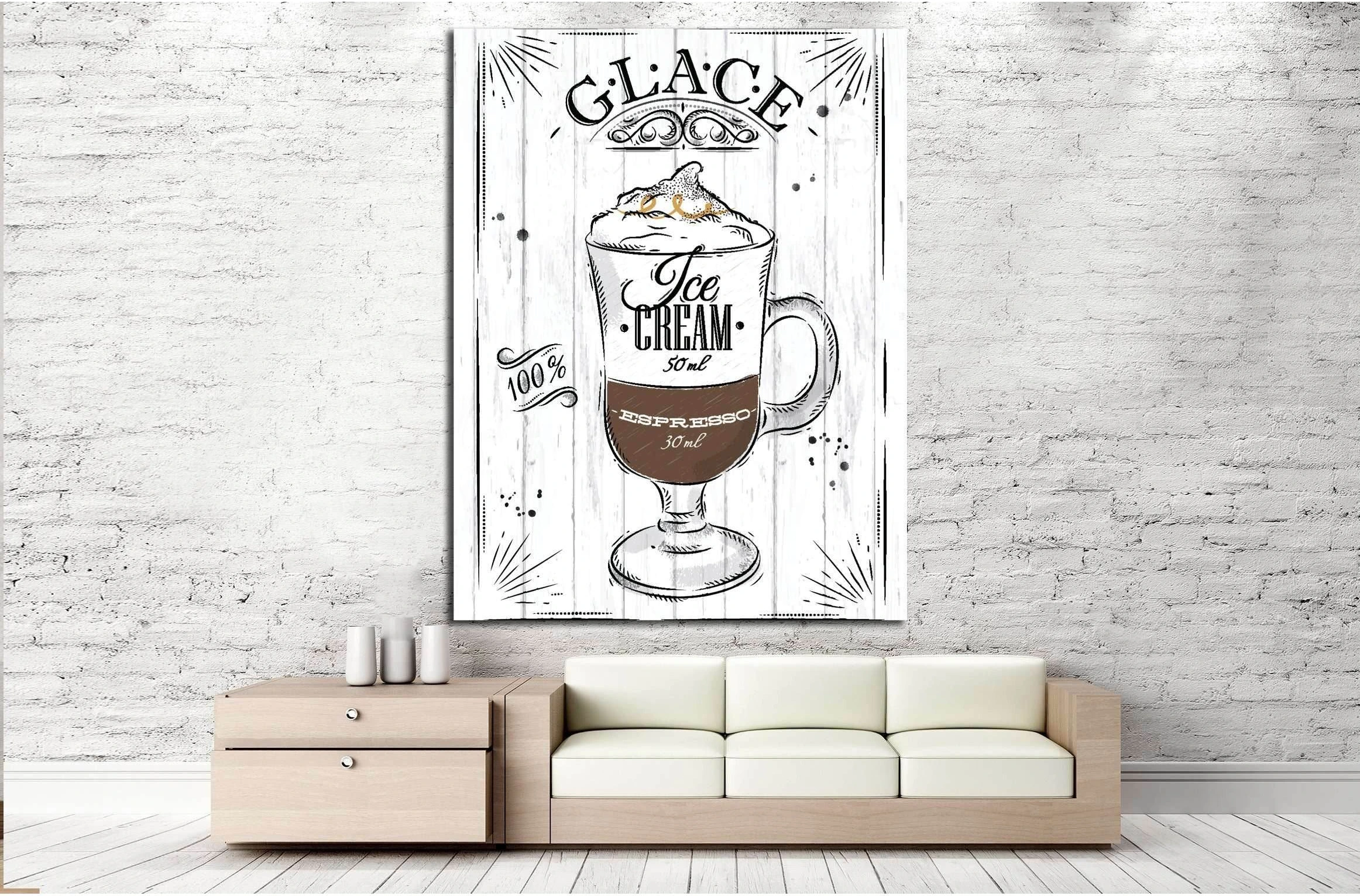 cofe. ice cofe. espresso №4580 Ready to Hang Canvas Print - Zellart Canvas Prints ALL_Products, s-4580