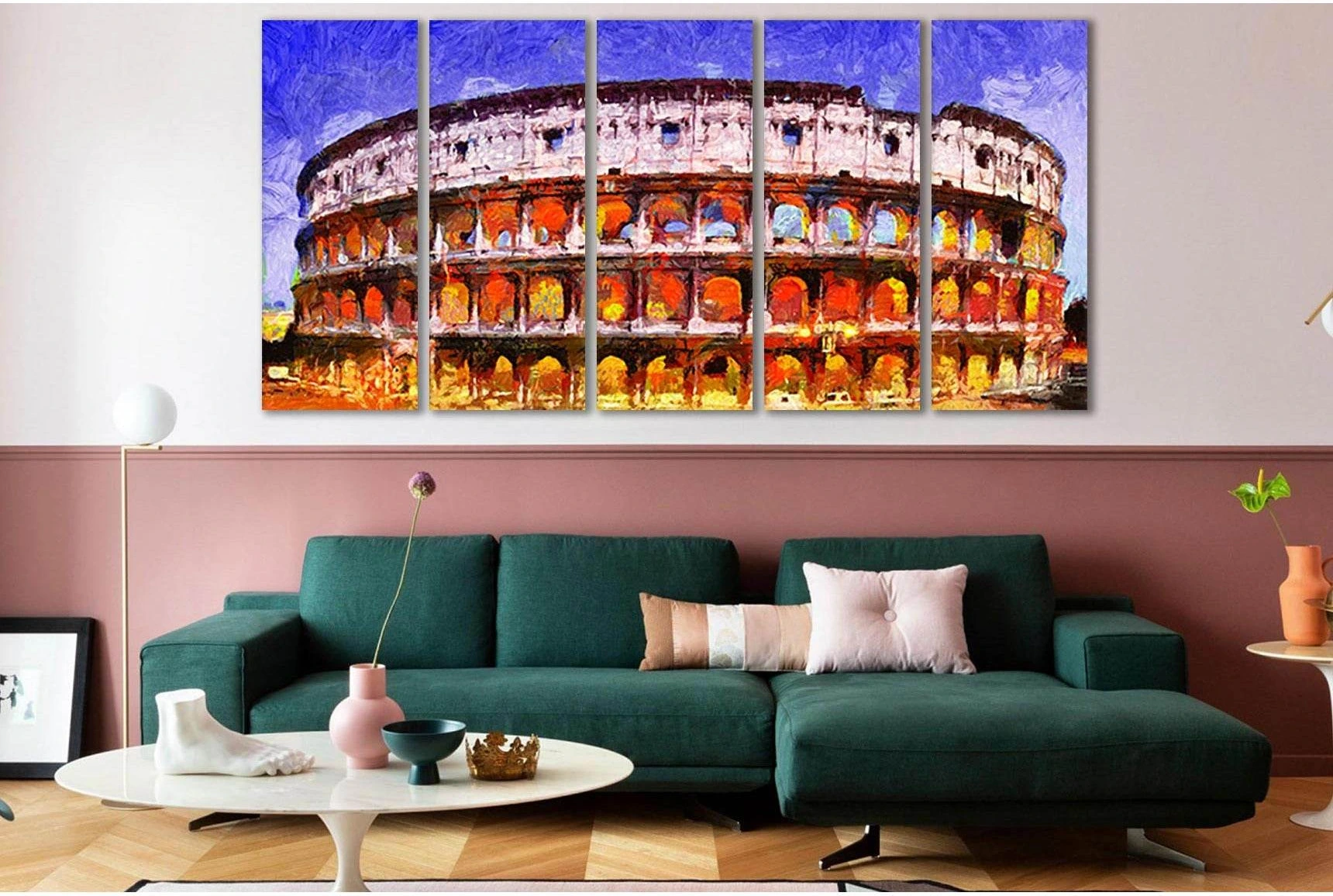 Coliseum In Rome At Night №SL607 Ready to Hang Canvas Print - Zellart Canvas Prints 0new, ALL_Products, Oil Painting Wall Art