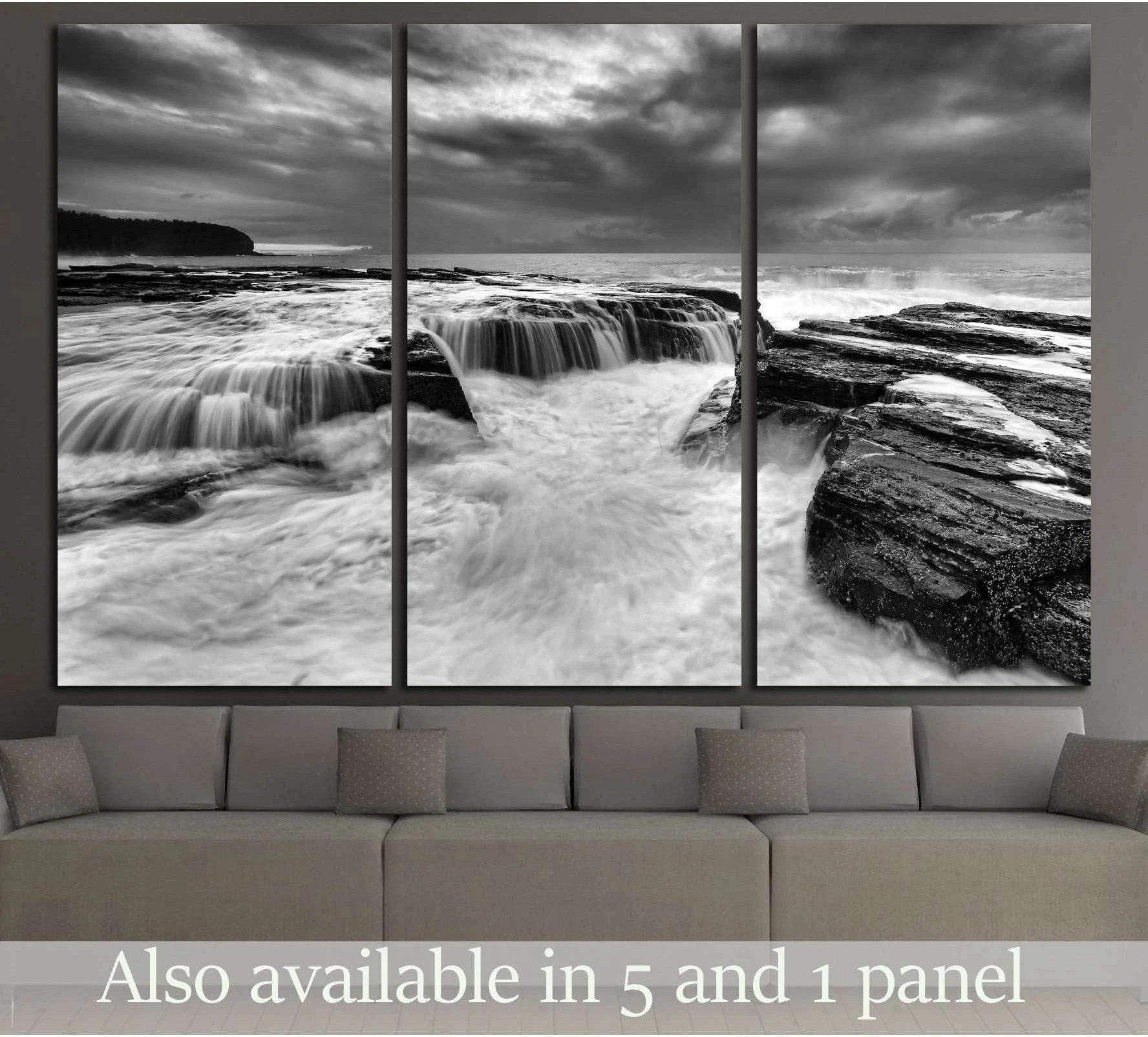 Collaroy beach in Sydney at sunrise №3166 Ready to Hang Canvas Print - Zellart Canvas Prints ALL_Products, s-3166