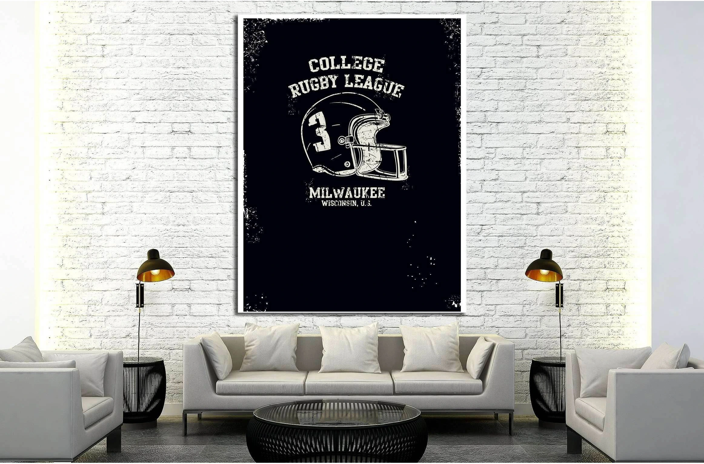 college rugby league milwauke №4593 Ready to Hang Canvas Print - Zellart Canvas Prints ALL_Products, s-4593
