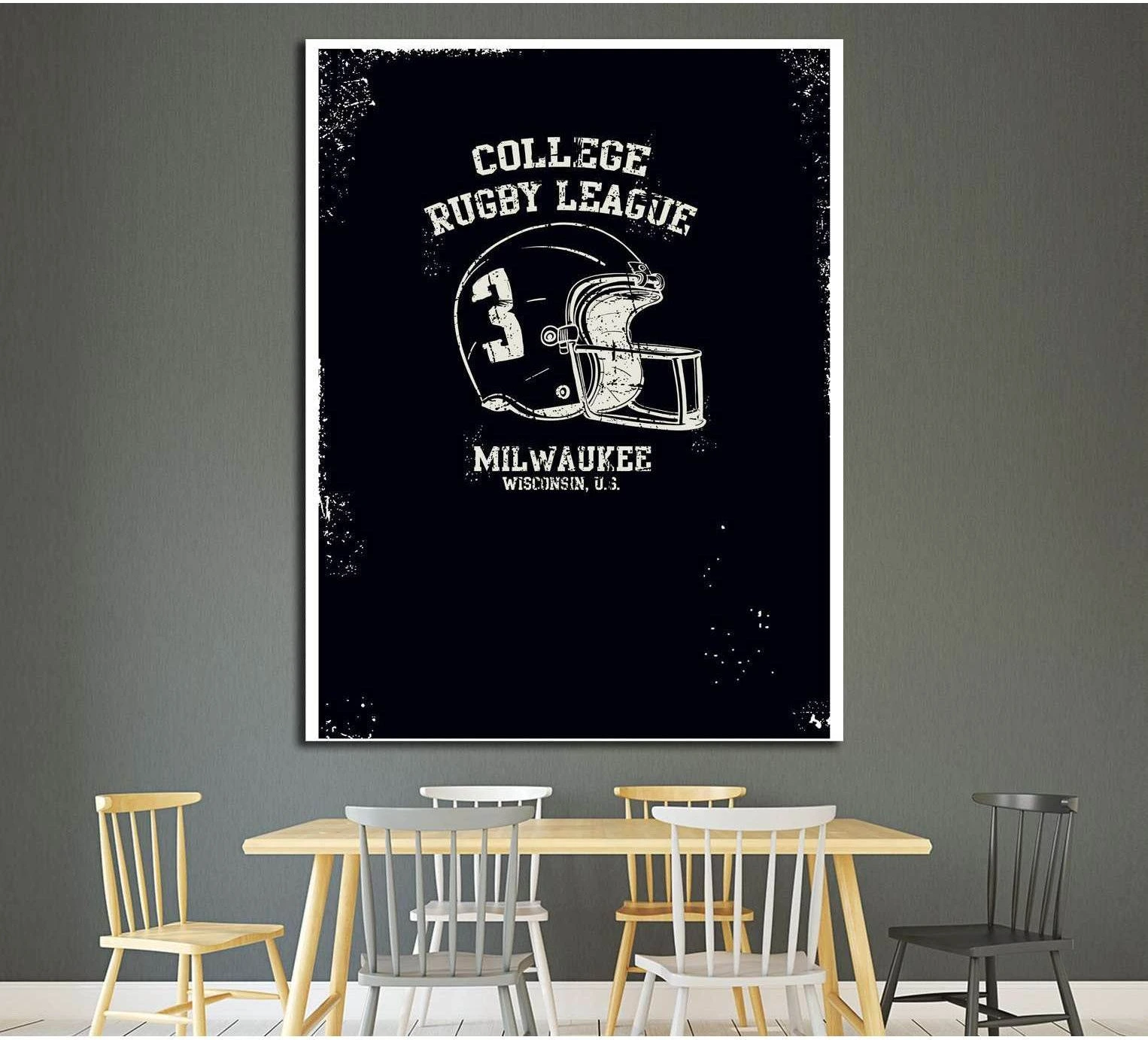 college rugby league milwauke №4593 Ready to Hang Canvas Print - Zellart Canvas Prints ALL_Products, s-4593