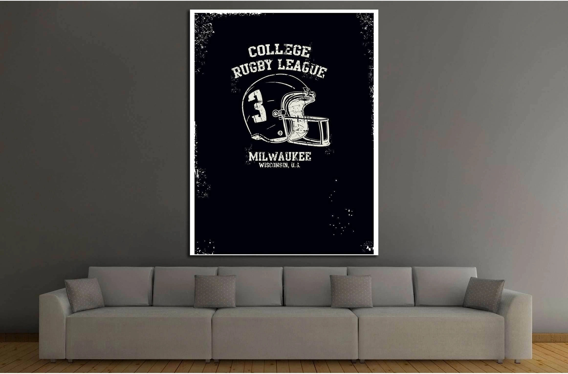 college rugby league milwauke №4593 Ready to Hang Canvas Print - Zellart Canvas Prints ALL_Products, s-4593
