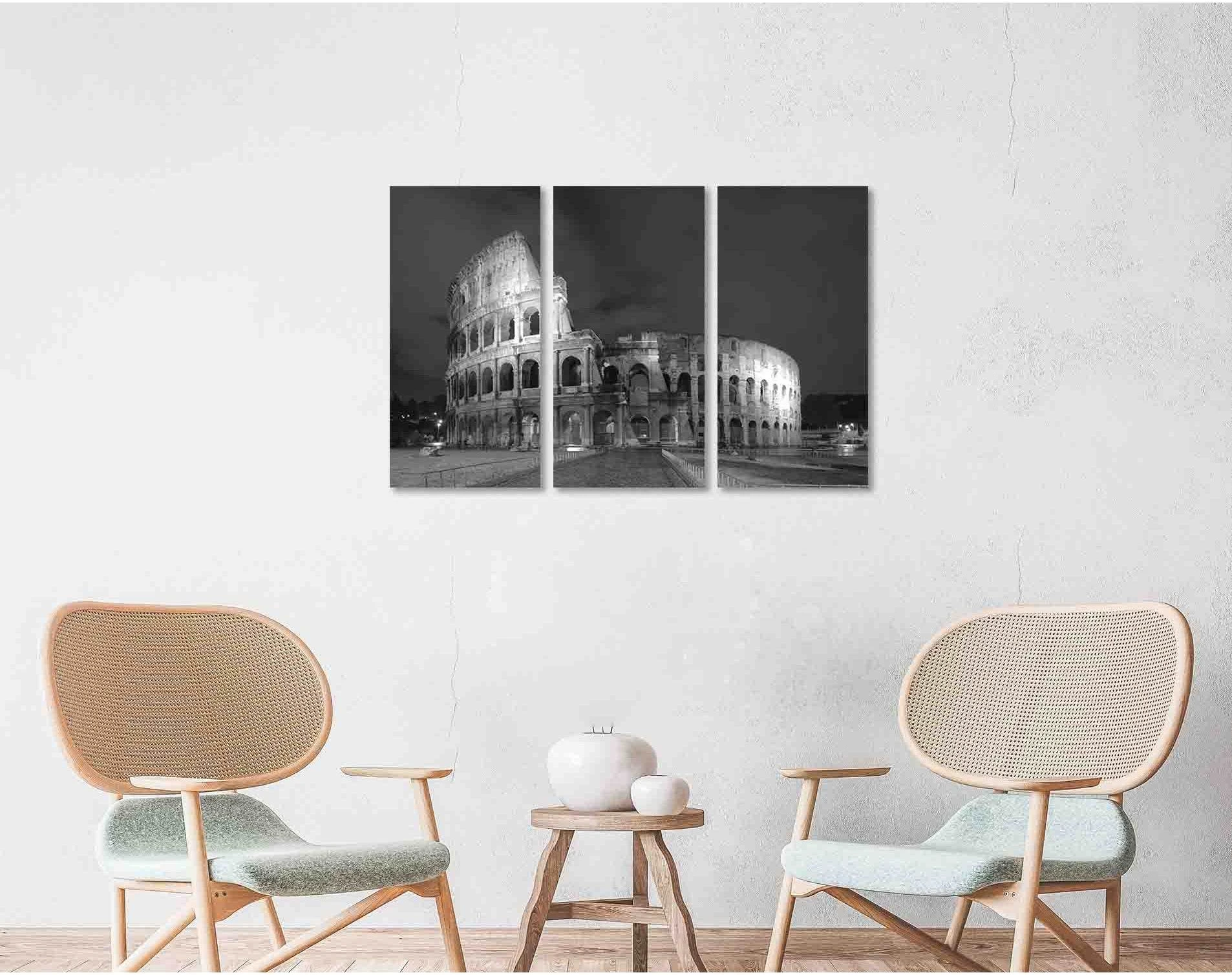 Colloseum at night №D2823 Ready to Hang Canvas Print - Zellart Canvas Prints 0new, ALL_Products, Black & White Wall Art