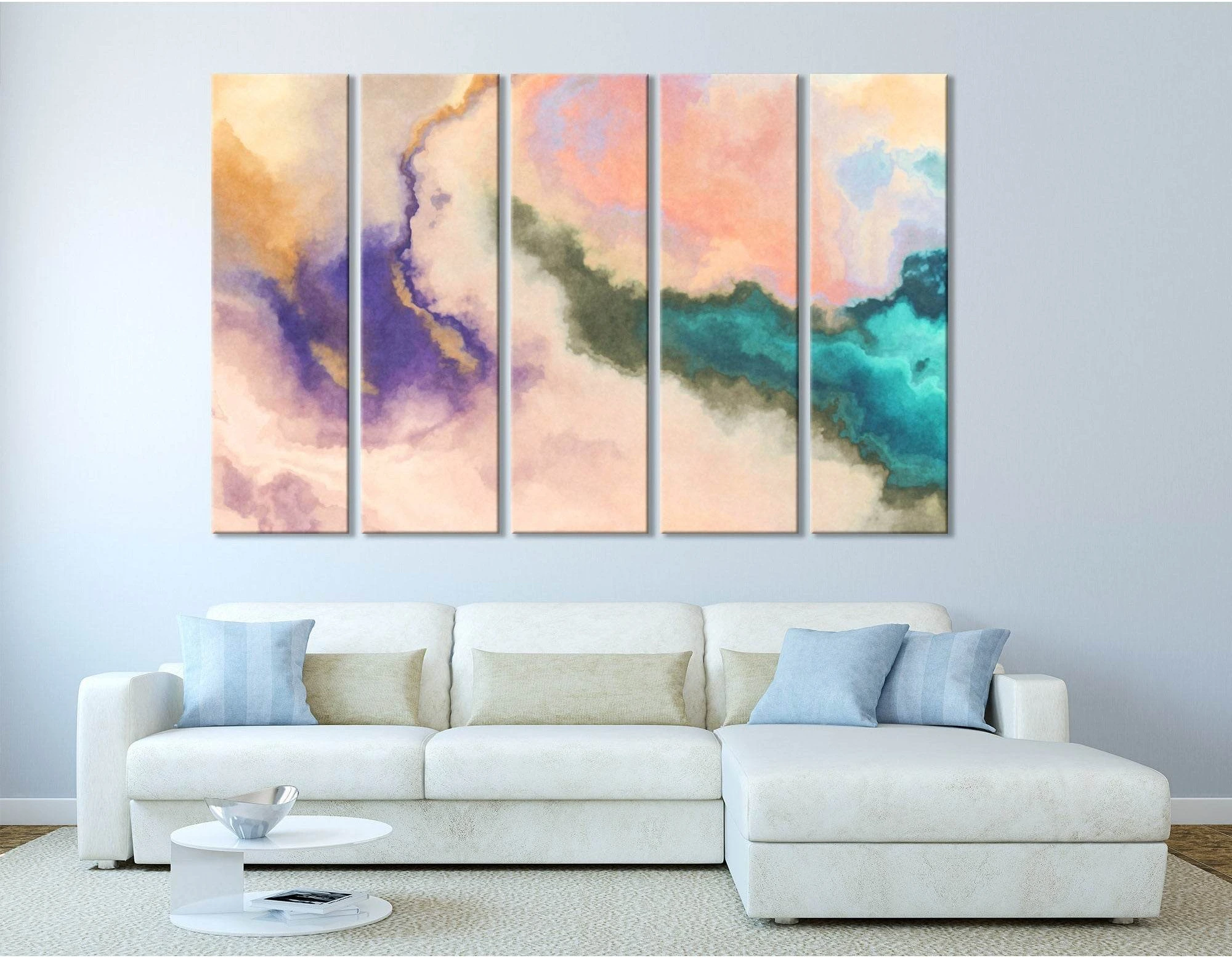 Colored Clouds Abstract №04343 Ready to Hang Canvas Print - Zellart Canvas Prints ALL_Products