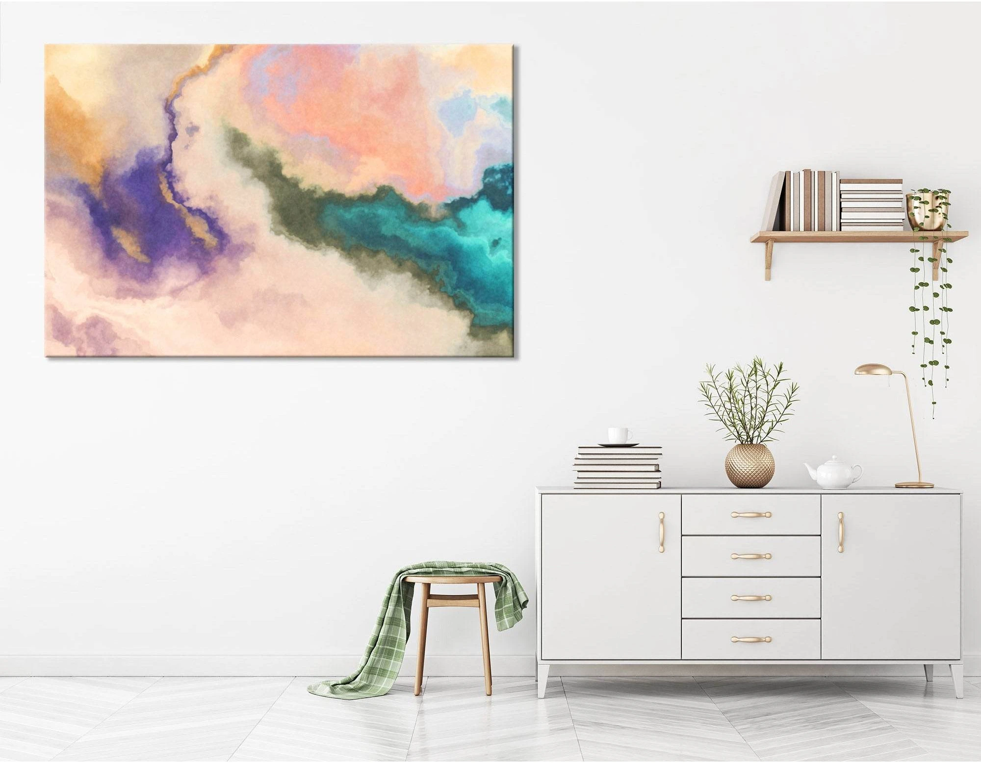 Colored Clouds Abstract №04343 Ready to Hang Canvas Print - Zellart Canvas Prints ALL_Products