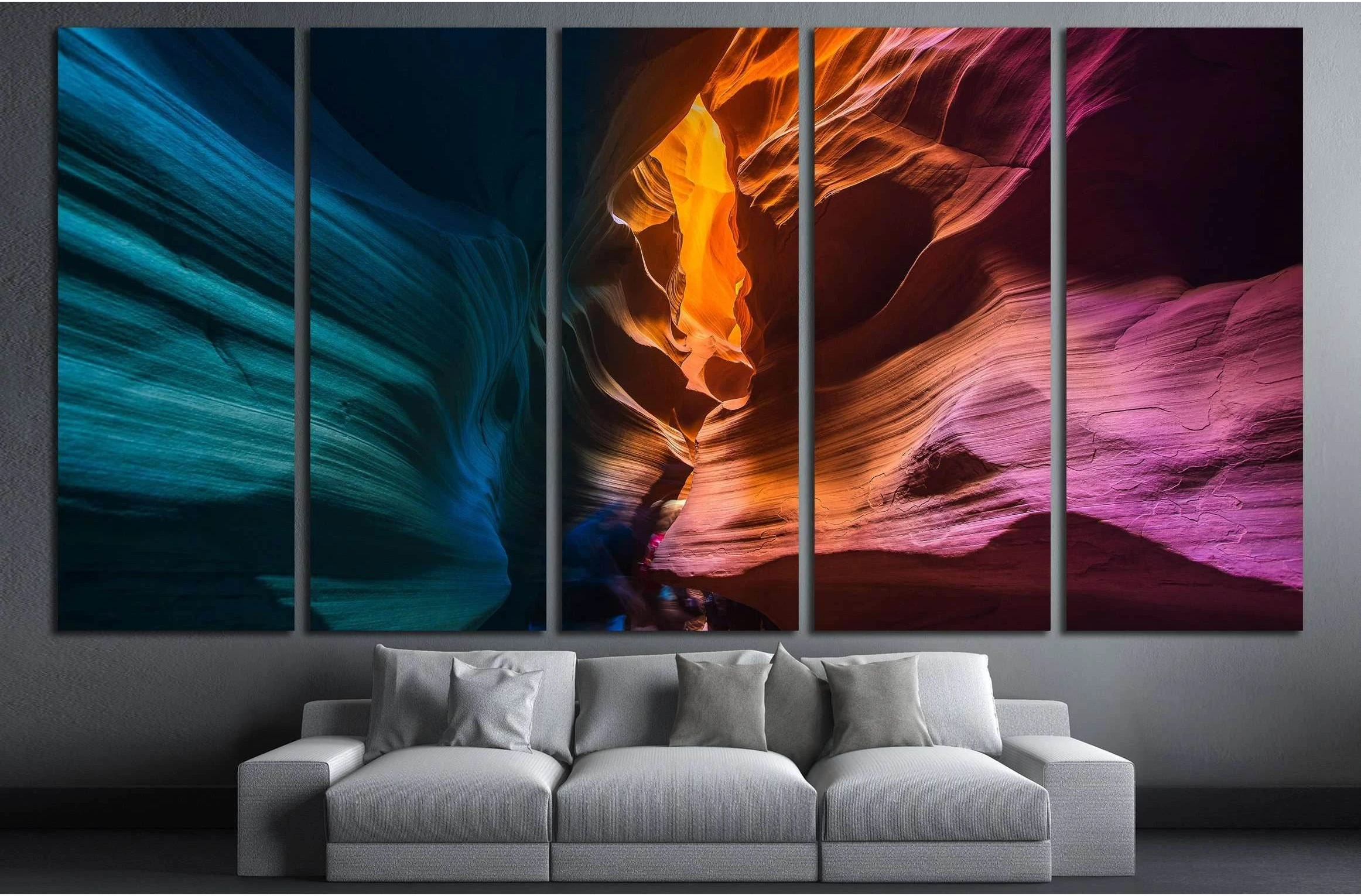 Colored rock formations. Canyon Antelope, Arizona №3208 Ready to Hang Canvas Print - Zellart Canvas Prints ALL_Products, s-3208