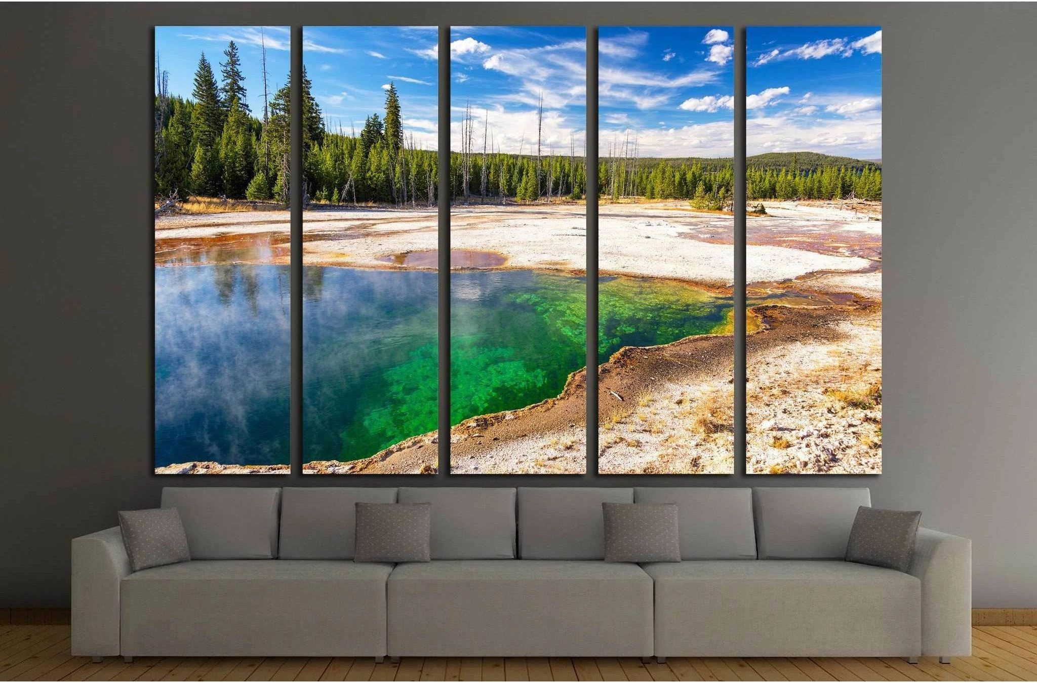 Colorful Abyss Pool in the West Thumb Geyser Basin in Yellowstone National Park №2004 Ready to Hang Canvas Print - Zellart Canvas Prints ALL_Products, s-2004