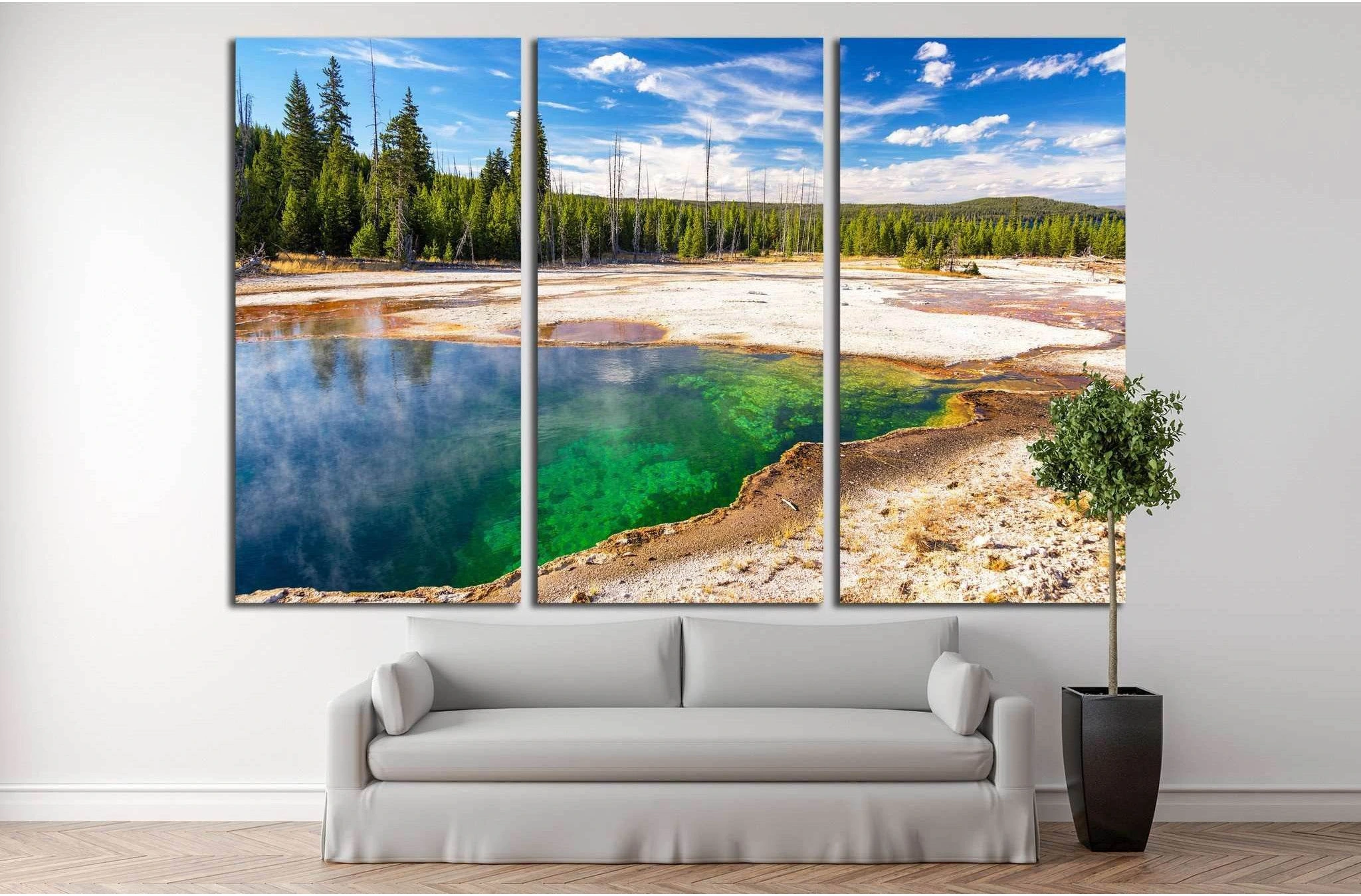 Colorful Abyss Pool in the West Thumb Geyser Basin in Yellowstone National Park №2004 Ready to Hang Canvas Print - Zellart Canvas Prints ALL_Products, s-2004