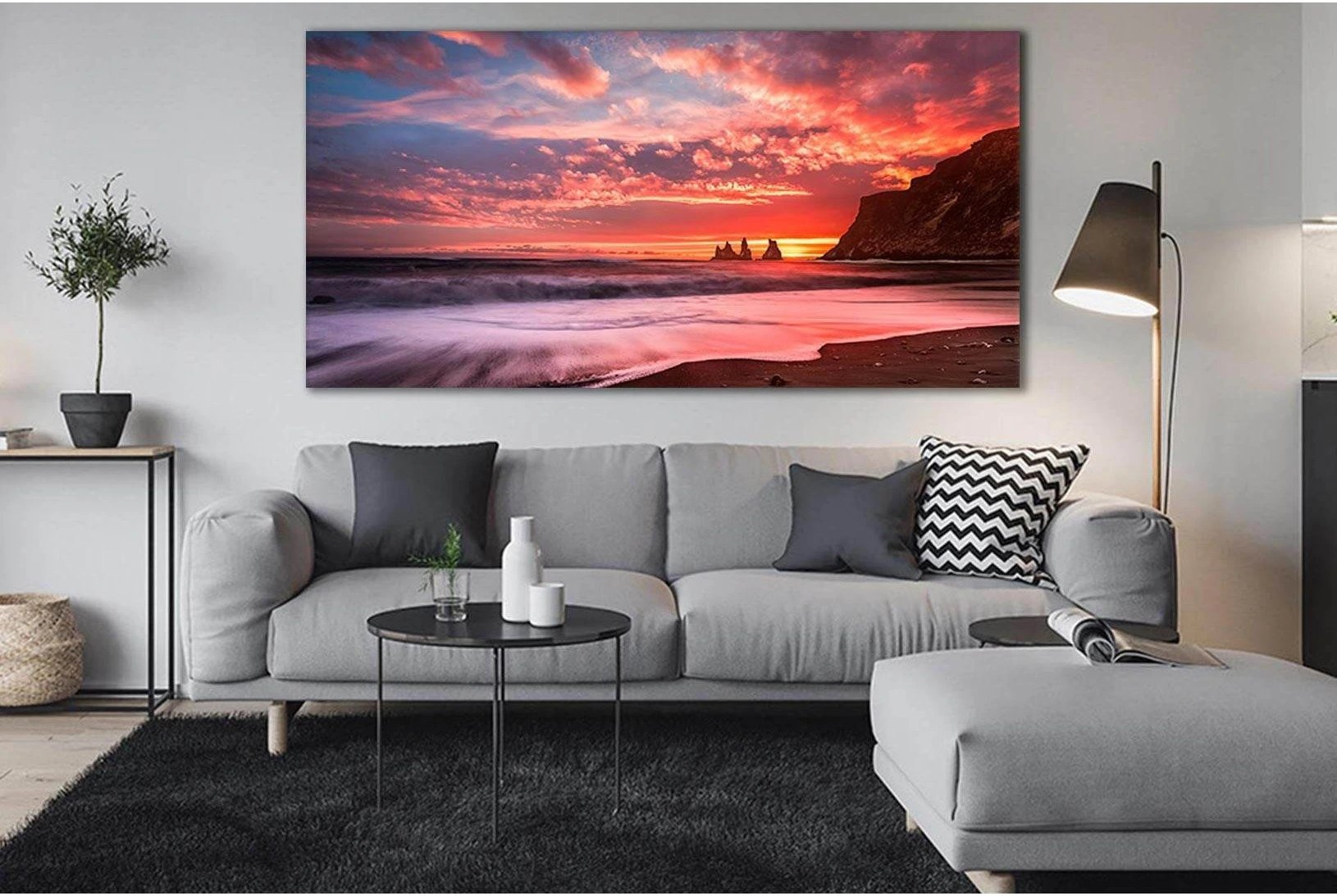 Colorful And Beautiful Sunset №SL275 Ready to Hang Canvas Print - Zellart Canvas Prints 0new, ALL_Products, SUNRISE & SUNSET WALL ART