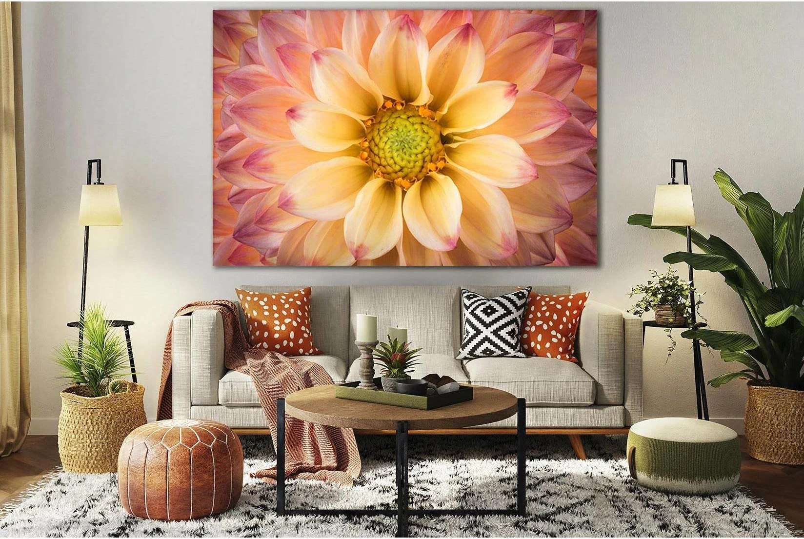 Colorful Flower Macro №SL713 Ready to Hang Canvas Print - Zellart Canvas Prints 0new, ALL_Products, Floral & Botanical Wall Art