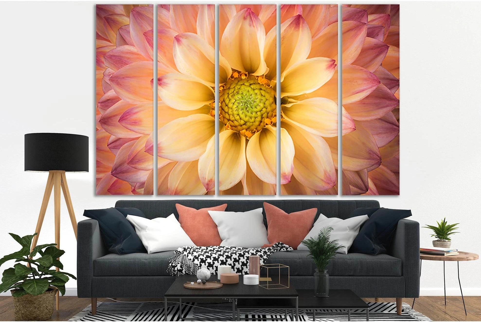 Colorful Flower Macro №SL713 Ready to Hang Canvas Print - Zellart Canvas Prints 0new, ALL_Products, Floral & Botanical Wall Art