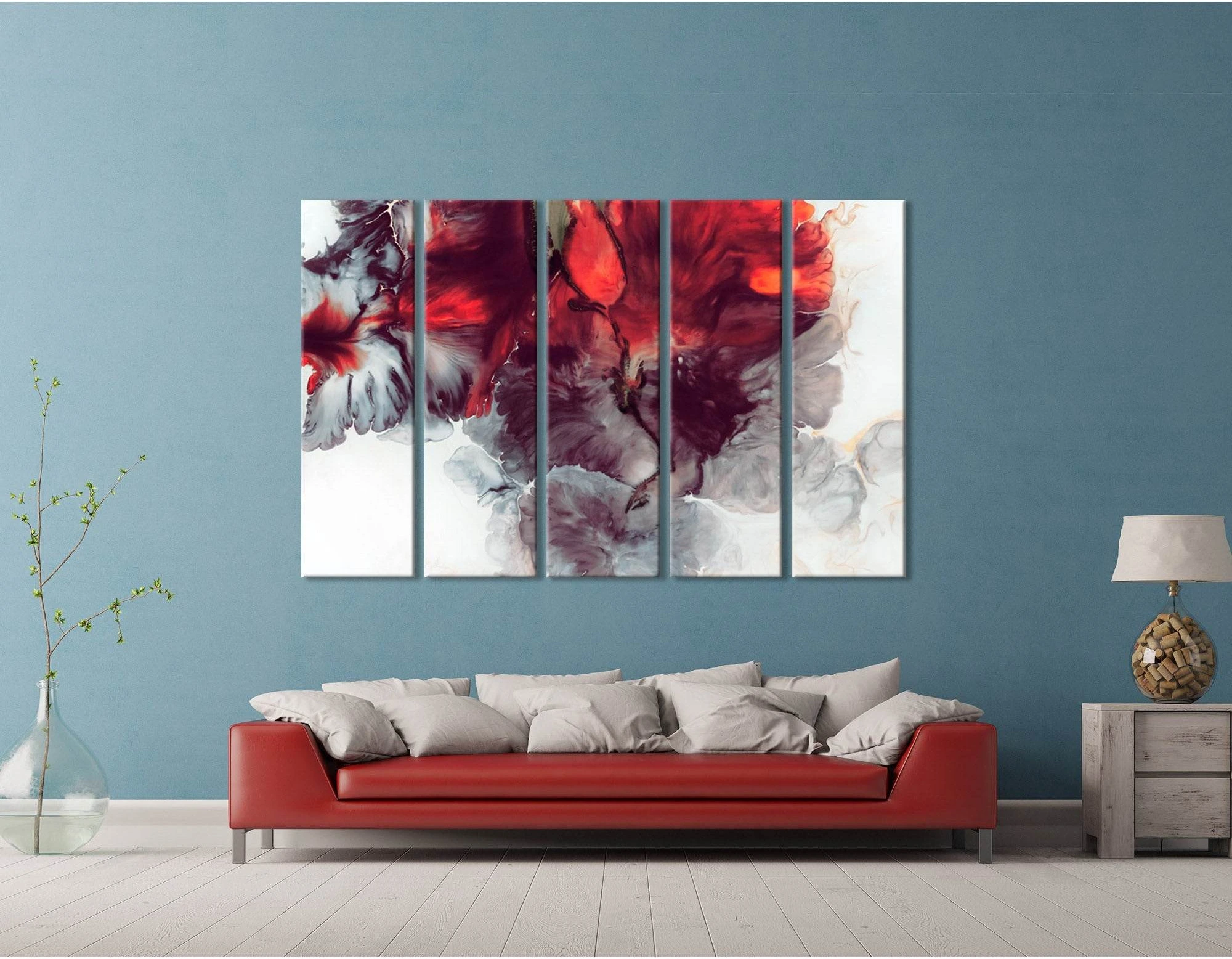 Colorful Flowers Abstract №04384 Ready to Hang Canvas Print - Zellart Canvas Prints ALL_Products