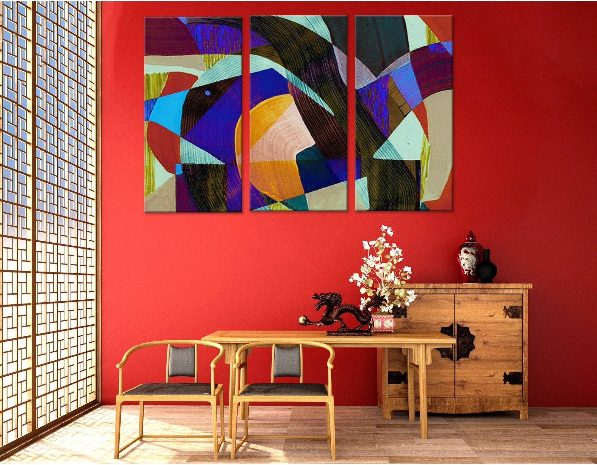 Colorful Geometry Abstract №04322 Ready to Hang Canvas Print - Zellart Canvas Prints ALL_Products