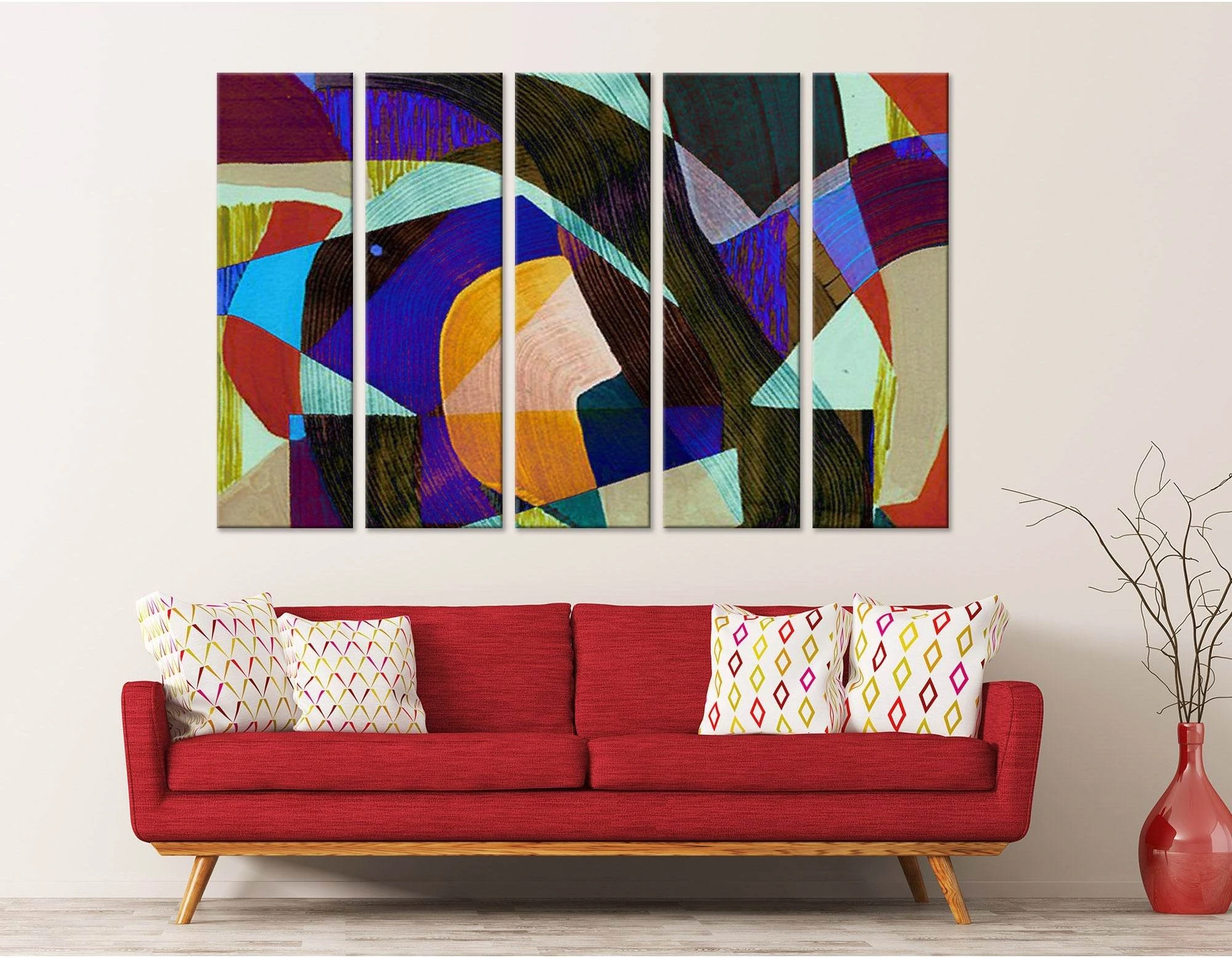 Colorful Geometry Abstract №04322 Ready to Hang Canvas Print - Zellart Canvas Prints ALL_Products