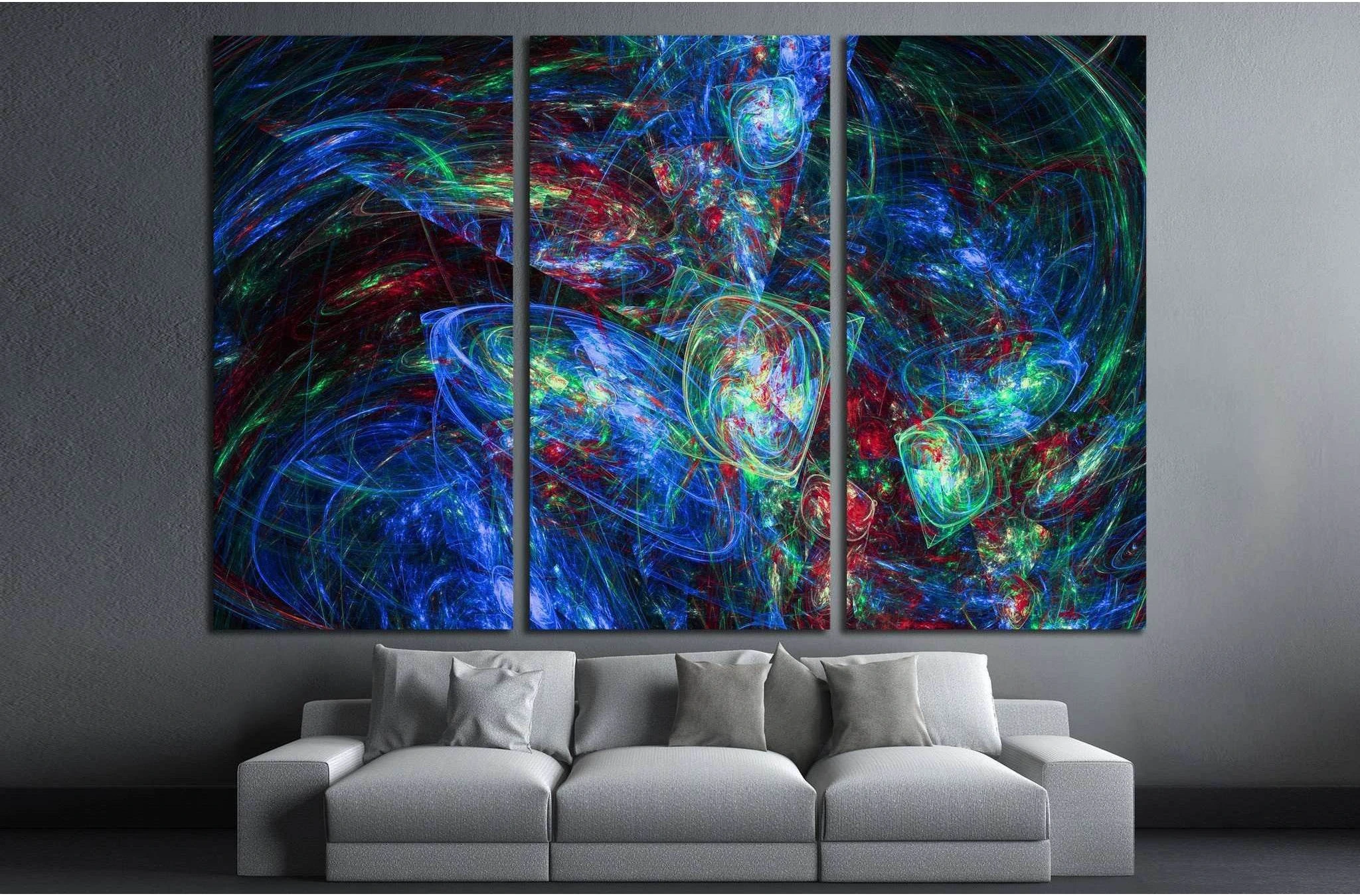 Colorful glowing abstract pattern, fractal for background №1588 Ready to Hang Canvas Print - Zellart Canvas Prints ALL_Products, s-1588