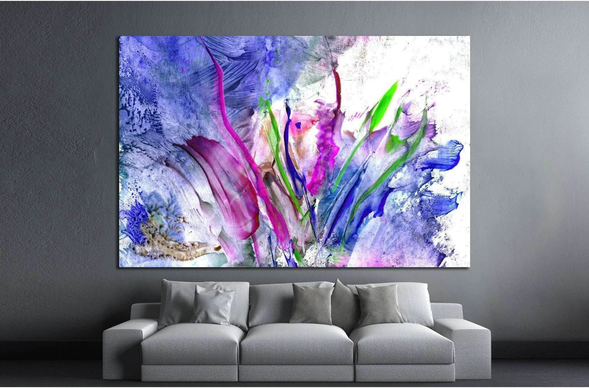 Colorful paint splashing №1339 Ready to Hang Canvas Print - Zellart Canvas Prints ALL_Products, s-1339