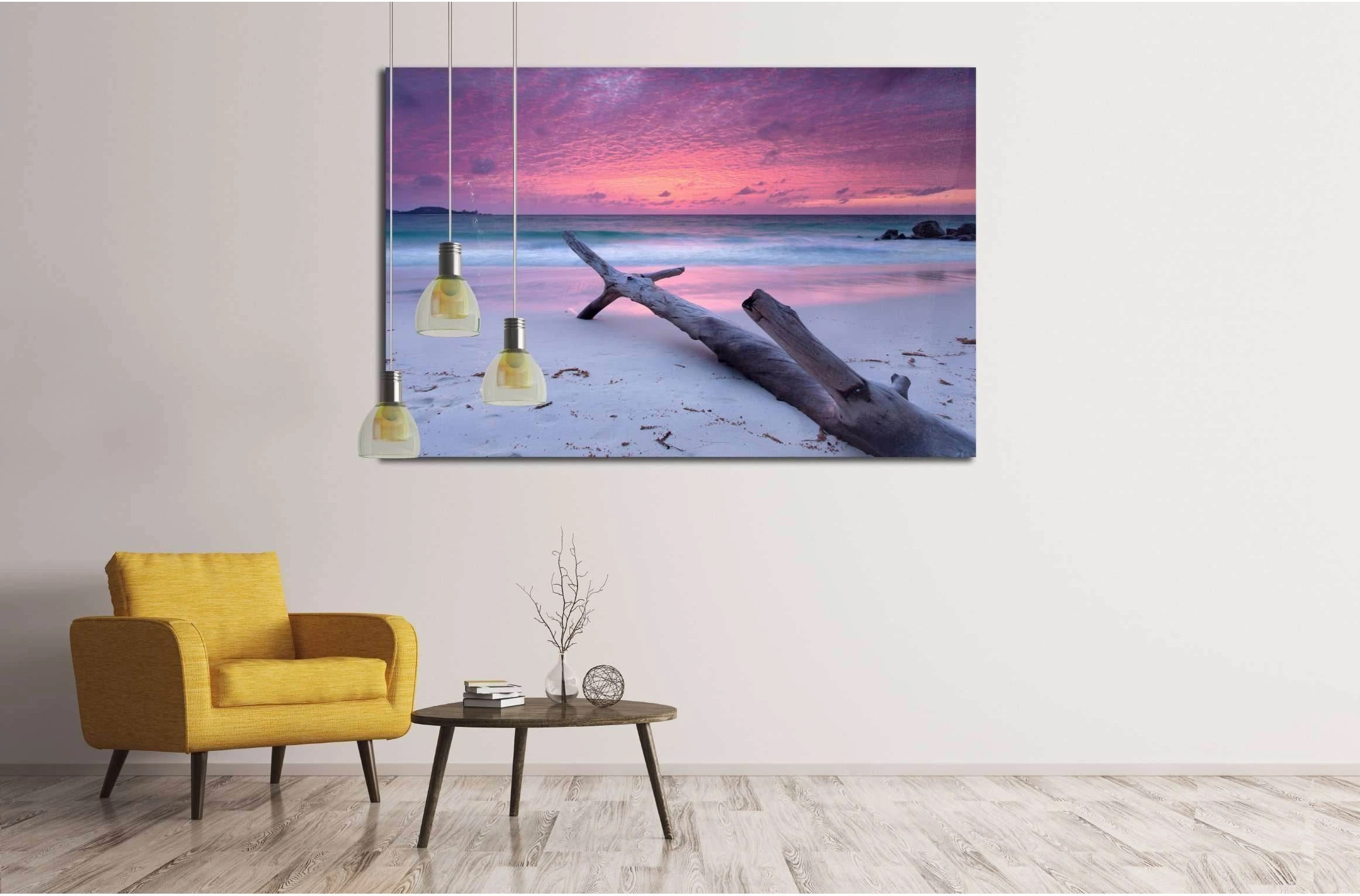 colorful romantic sundown on Tropical beach at seychelles island №2513 Ready to Hang Canvas Print - Zellart Canvas Prints ALL_Products, s-2513