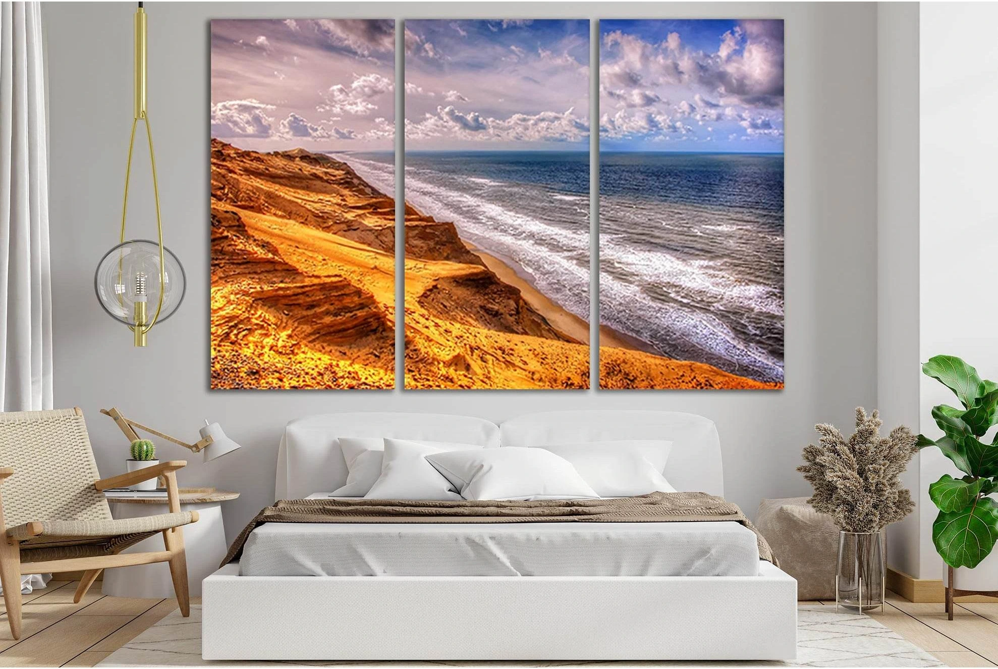 Colorful Sandy Seashore №SL202 Ready to Hang Canvas Print - Zellart Canvas Prints 0new, ALL_Products, Beach Ocean & Waves