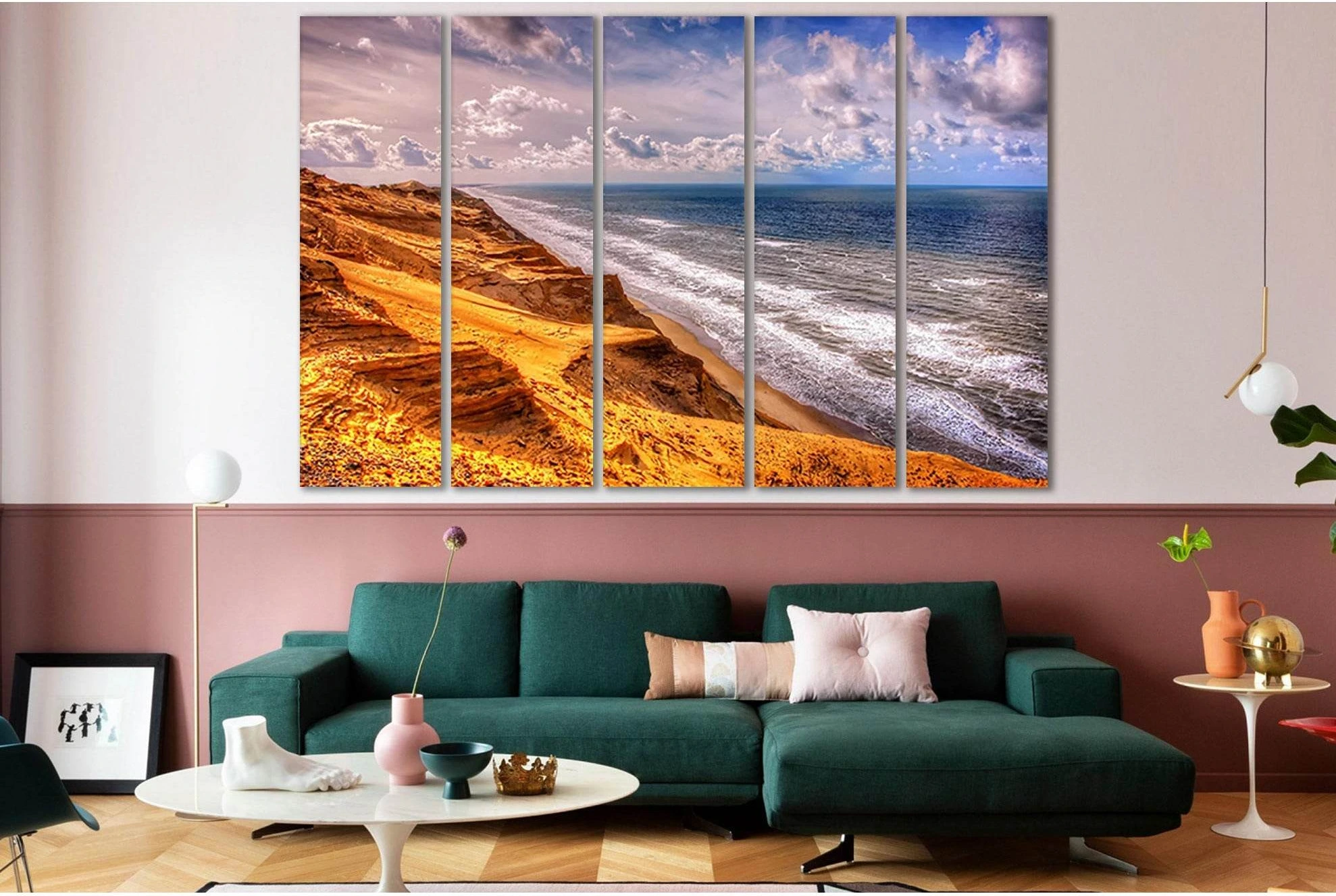 Colorful Sandy Seashore №SL202 Ready to Hang Canvas Print - Zellart Canvas Prints 0new, ALL_Products, Beach Ocean & Waves
