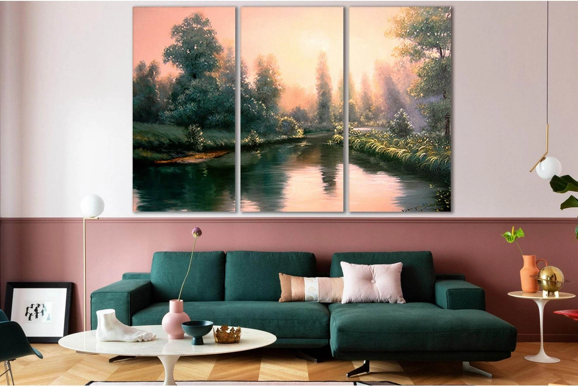 Colorful Summer Forest Beautiful River №SL575 Ready to Hang Canvas Print - Zellart Canvas Prints 0new, ALL_Products, Oil Painting Wall Art
