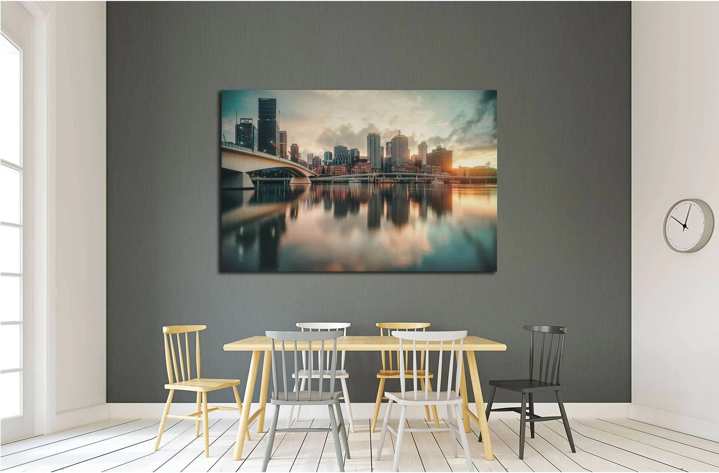 Colorful Sunrise in Brisbane №2724 Ready to Hang Canvas Print - Zellart Canvas Prints ALL_Products, s-2724