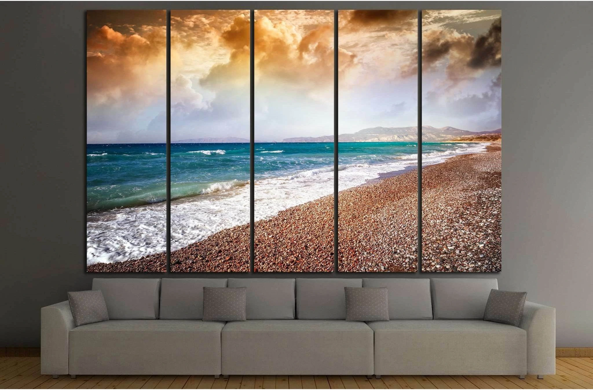 colorful sunset on the sea №844 Ready to Hang Canvas Print - Zellart Canvas Prints ALL_Products, s-844