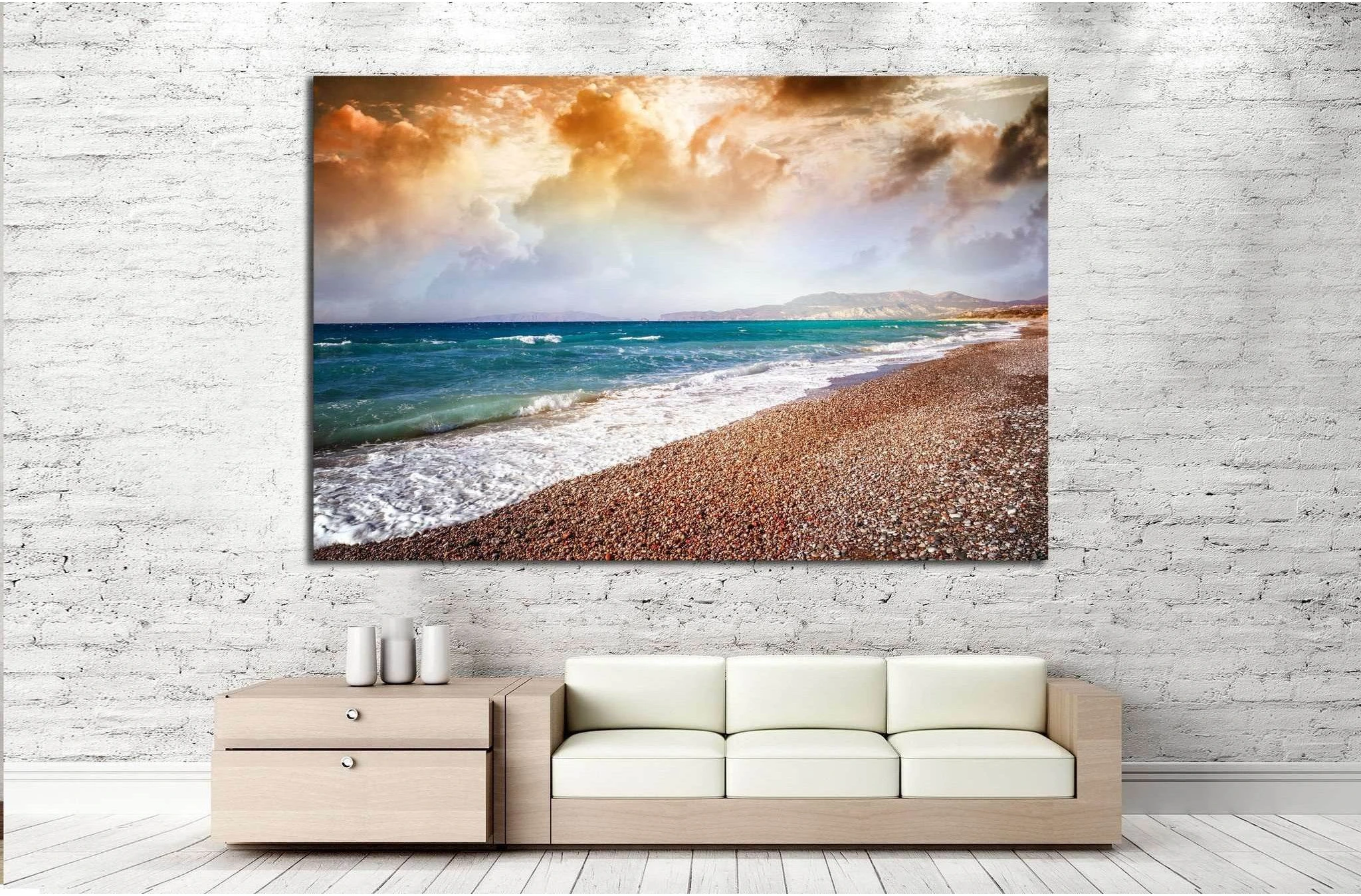 colorful sunset on the sea №844 Ready to Hang Canvas Print - Zellart Canvas Prints ALL_Products, s-844
