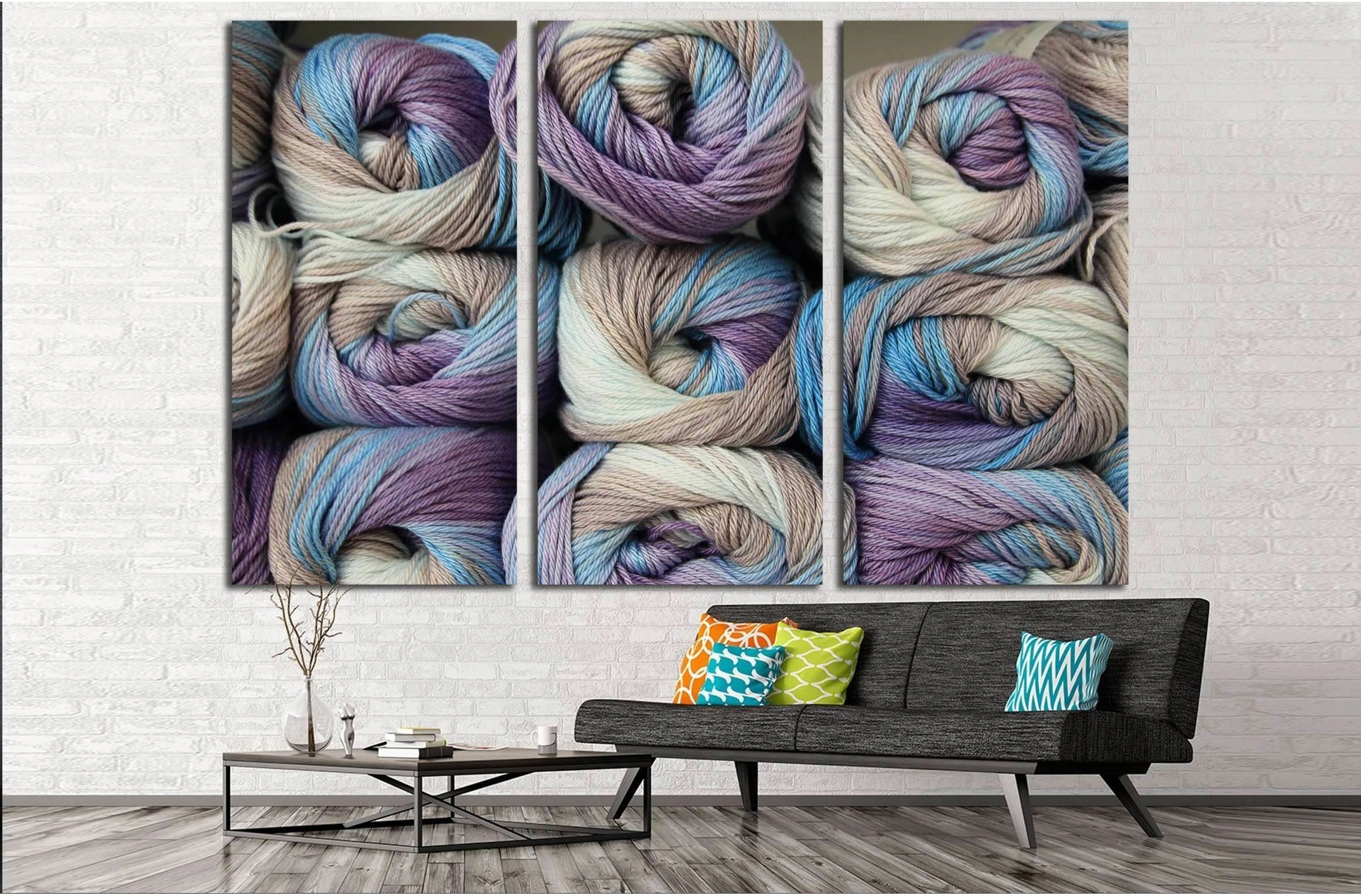 Colorful Yarn №2539 Ready to Hang Canvas Print - Zellart Canvas Prints ALL_Products, s-2539
