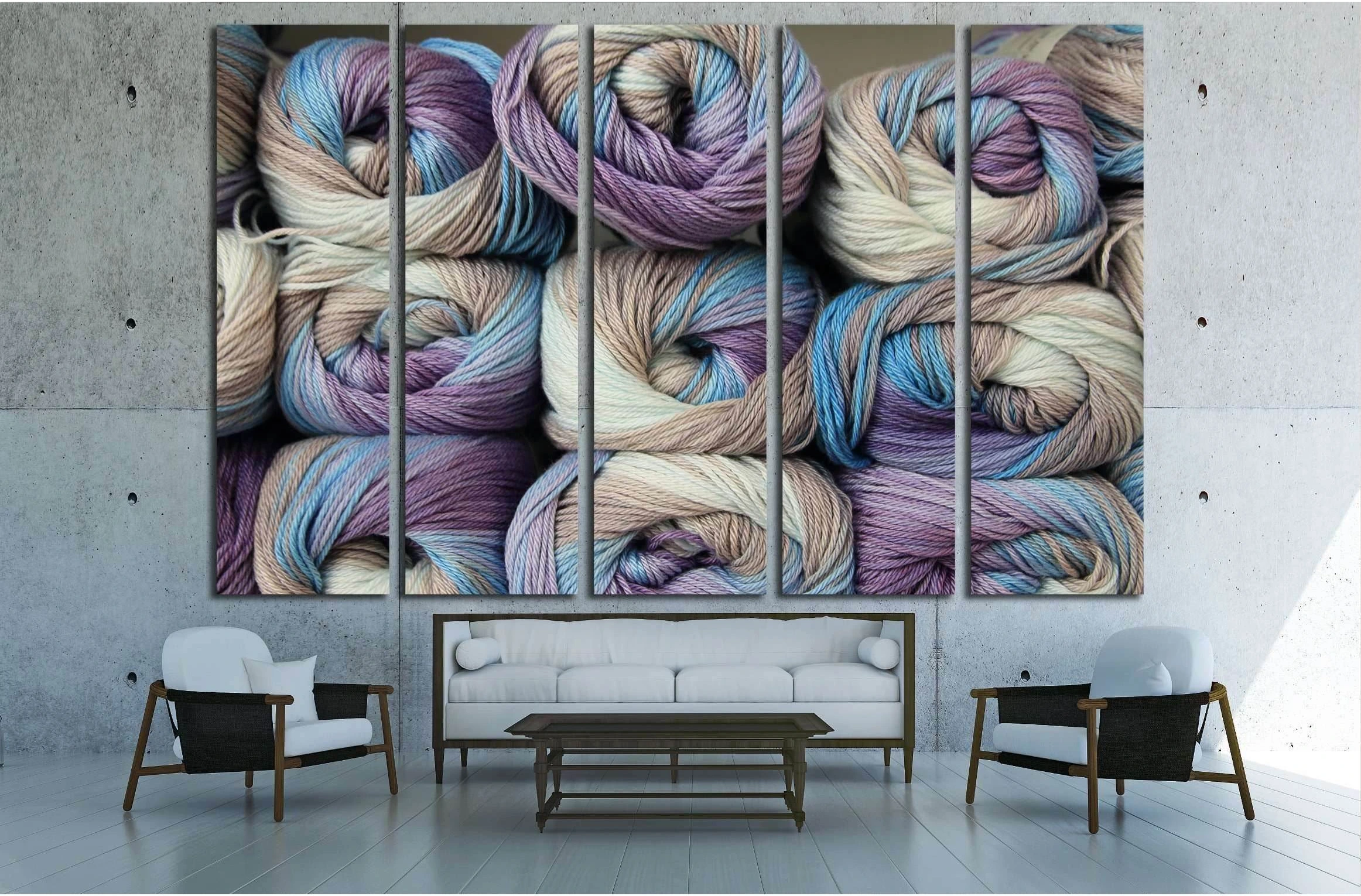 Colorful Yarn №2539 Ready to Hang Canvas Print - Zellart Canvas Prints ALL_Products, s-2539