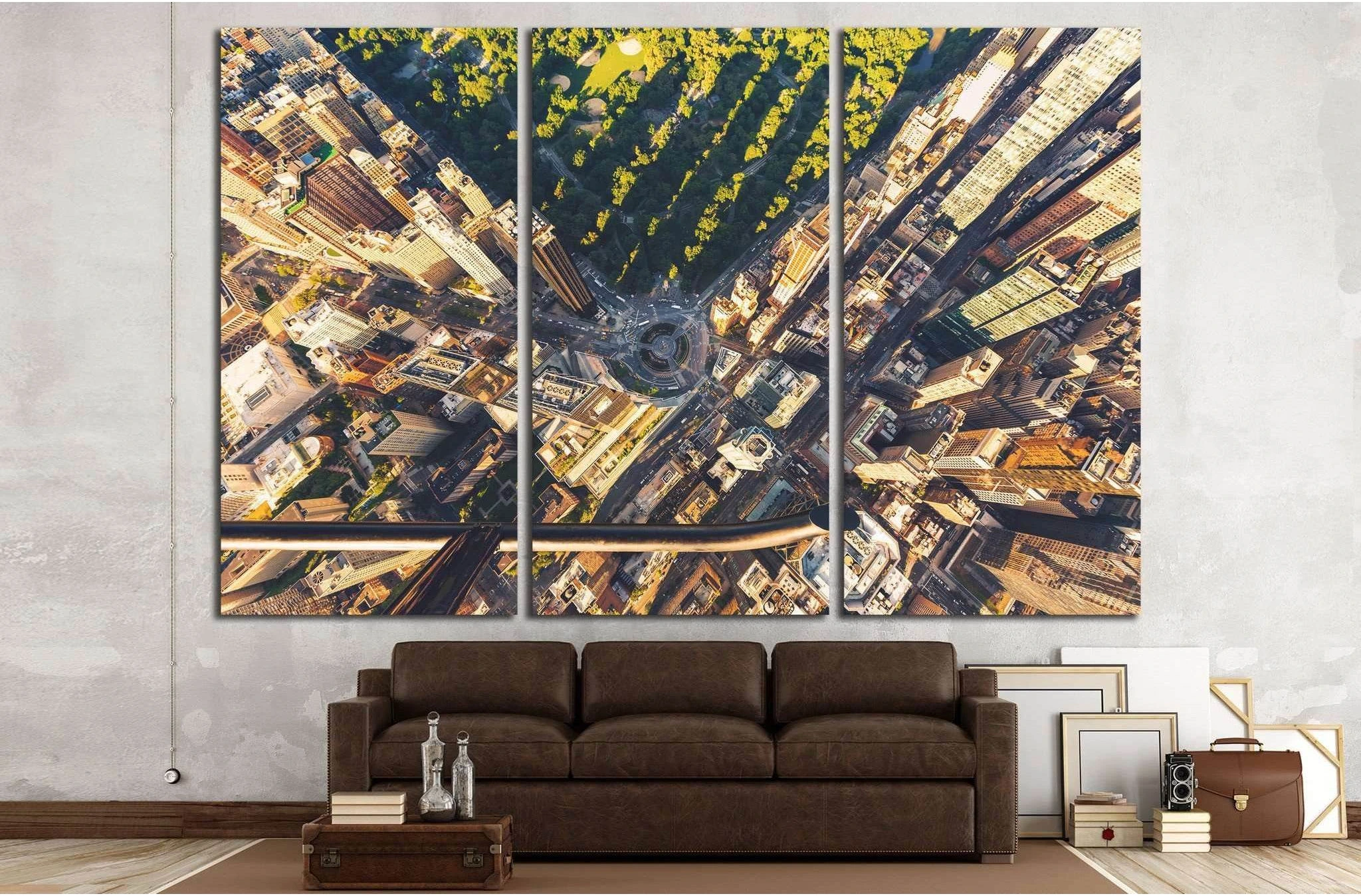 Columbus Circle and Central Park in New York City at sunset №1654 Ready to Hang Canvas Print - Zellart Canvas Prints 0_NY_ART, ALL_Products, s-1654