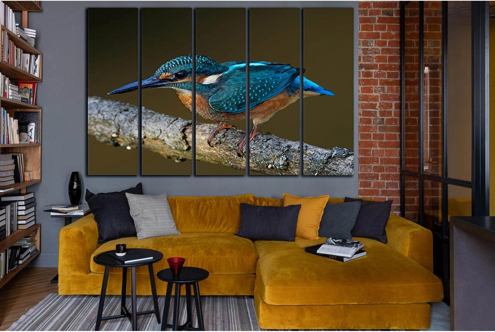 Common Kingfisher Bird Close Up №SL1022 Ready to Hang Canvas Print - Zellart Canvas Prints 0new, ALL_Products, Animals & Wildlife