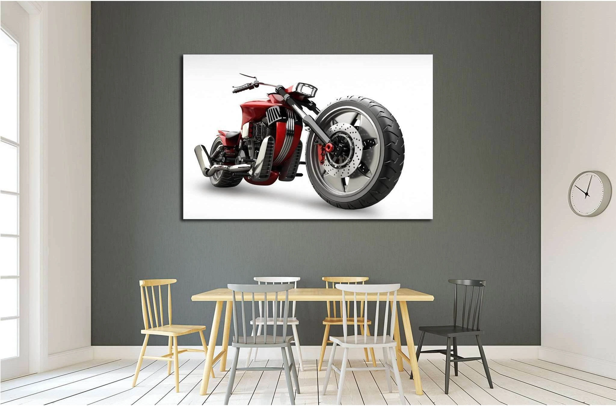 concept motorcycle isolated on white background №1864 Ready to Hang Canvas Print - Zellart Canvas Prints ALL_Products, s-1864