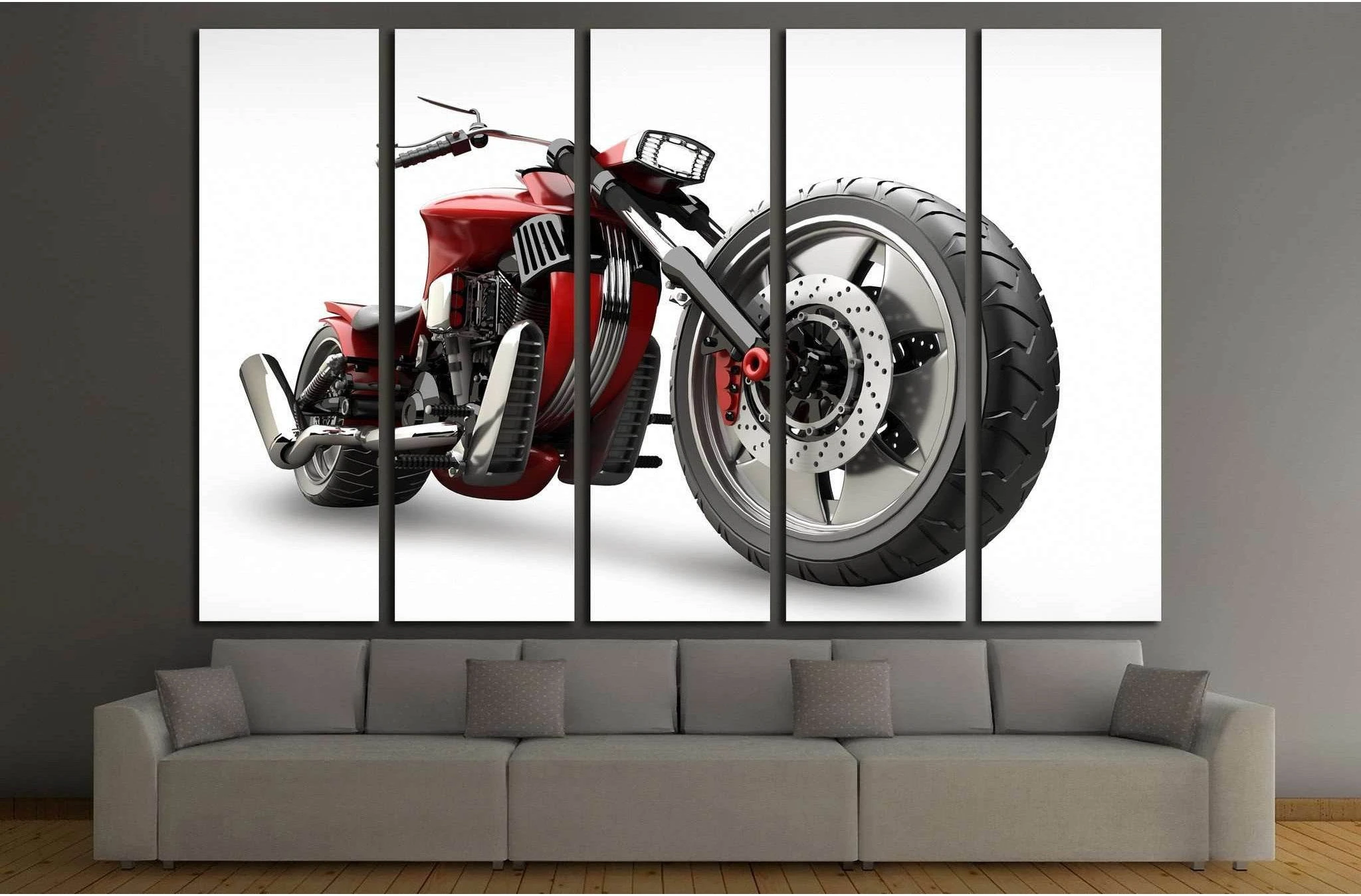concept motorcycle isolated on white background №1864 Ready to Hang Canvas Print - Zellart Canvas Prints ALL_Products, s-1864