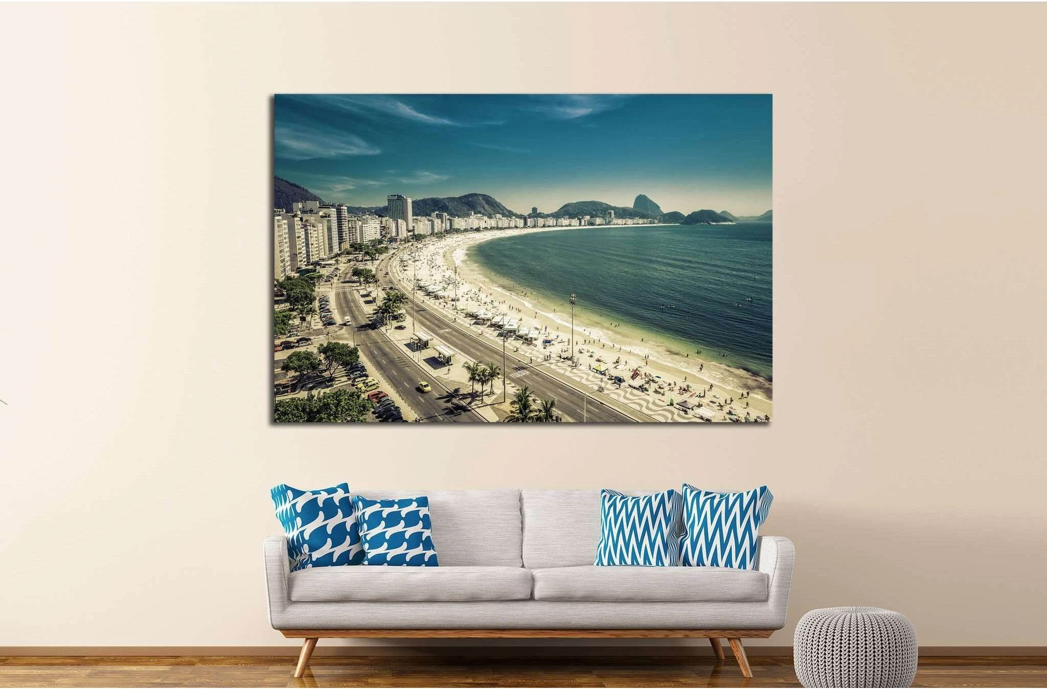 Copacabana Beach, Rio de Janeiro, Brazil №1175 Ready to Hang Canvas Print - Zellart Canvas Prints ALL_Products, s-1175