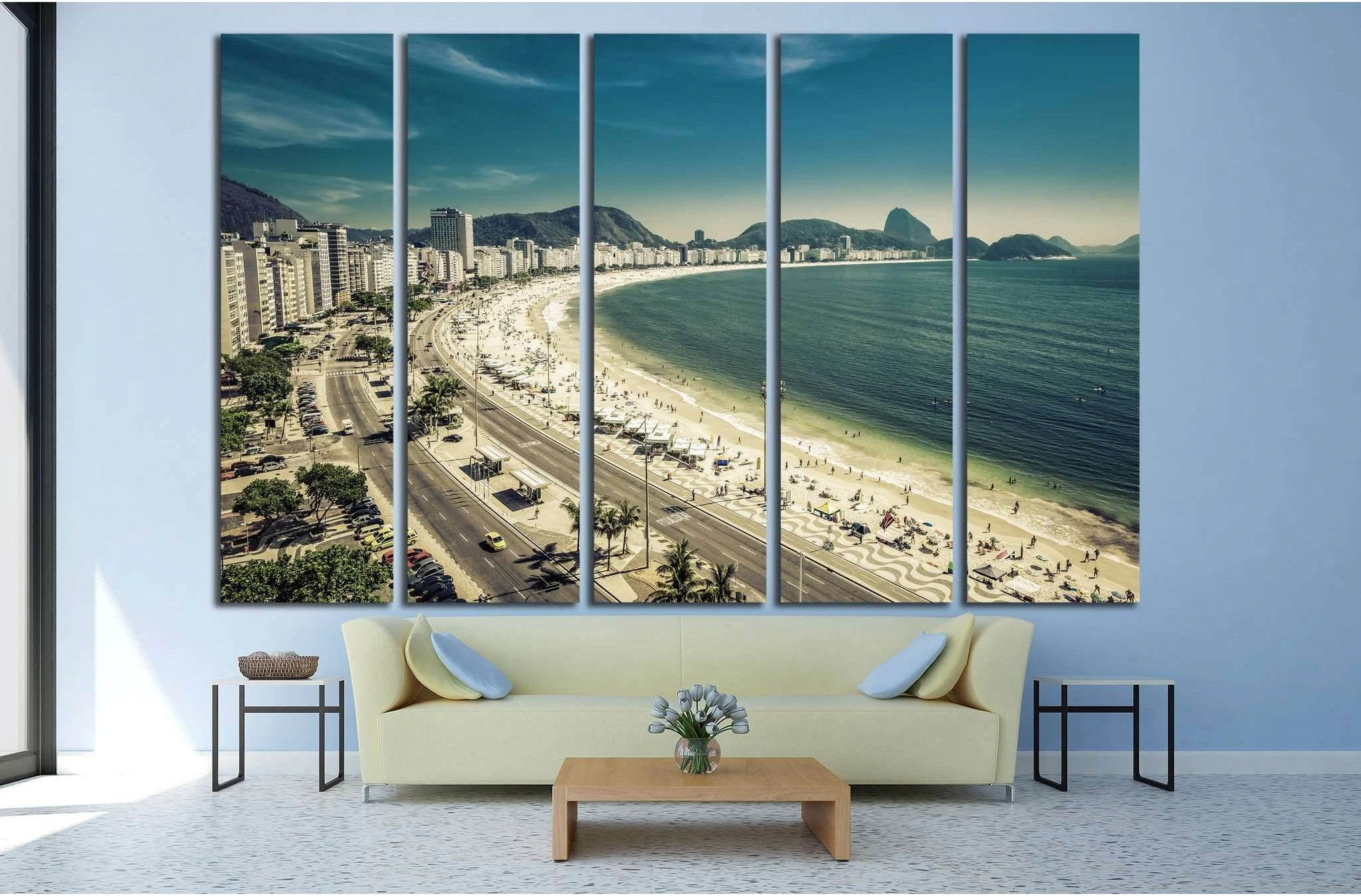 Copacabana Beach, Rio de Janeiro, Brazil №1175 Ready to Hang Canvas Print - Zellart Canvas Prints ALL_Products, s-1175