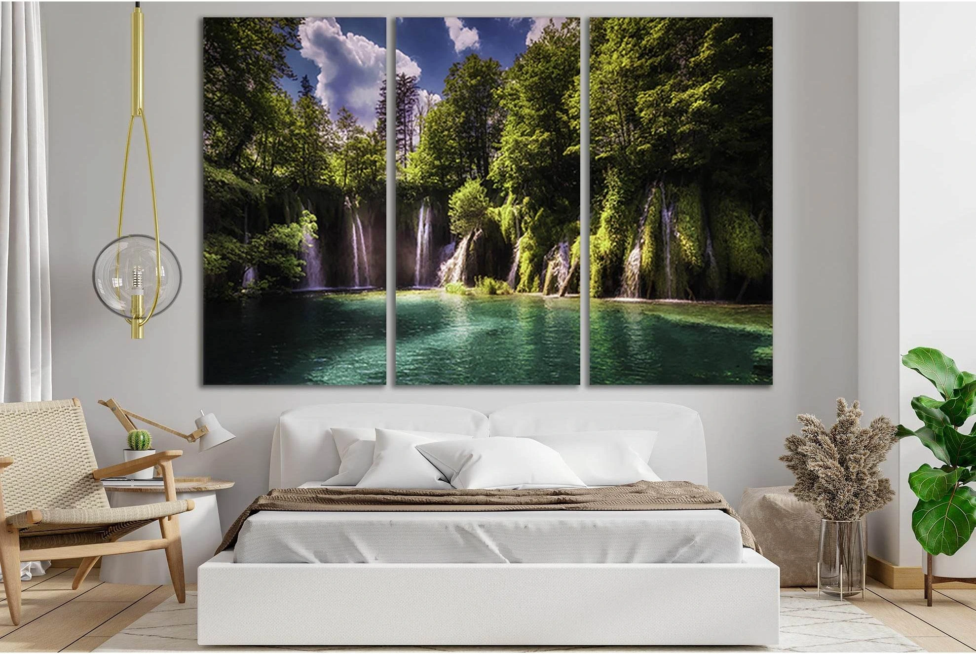 Copy of Lake Plitvice National Park №SL461 Ready to Hang Canvas Print - Zellart Canvas Prints 0new, ALL_Products, Waterfall, Waterfall Wall Art