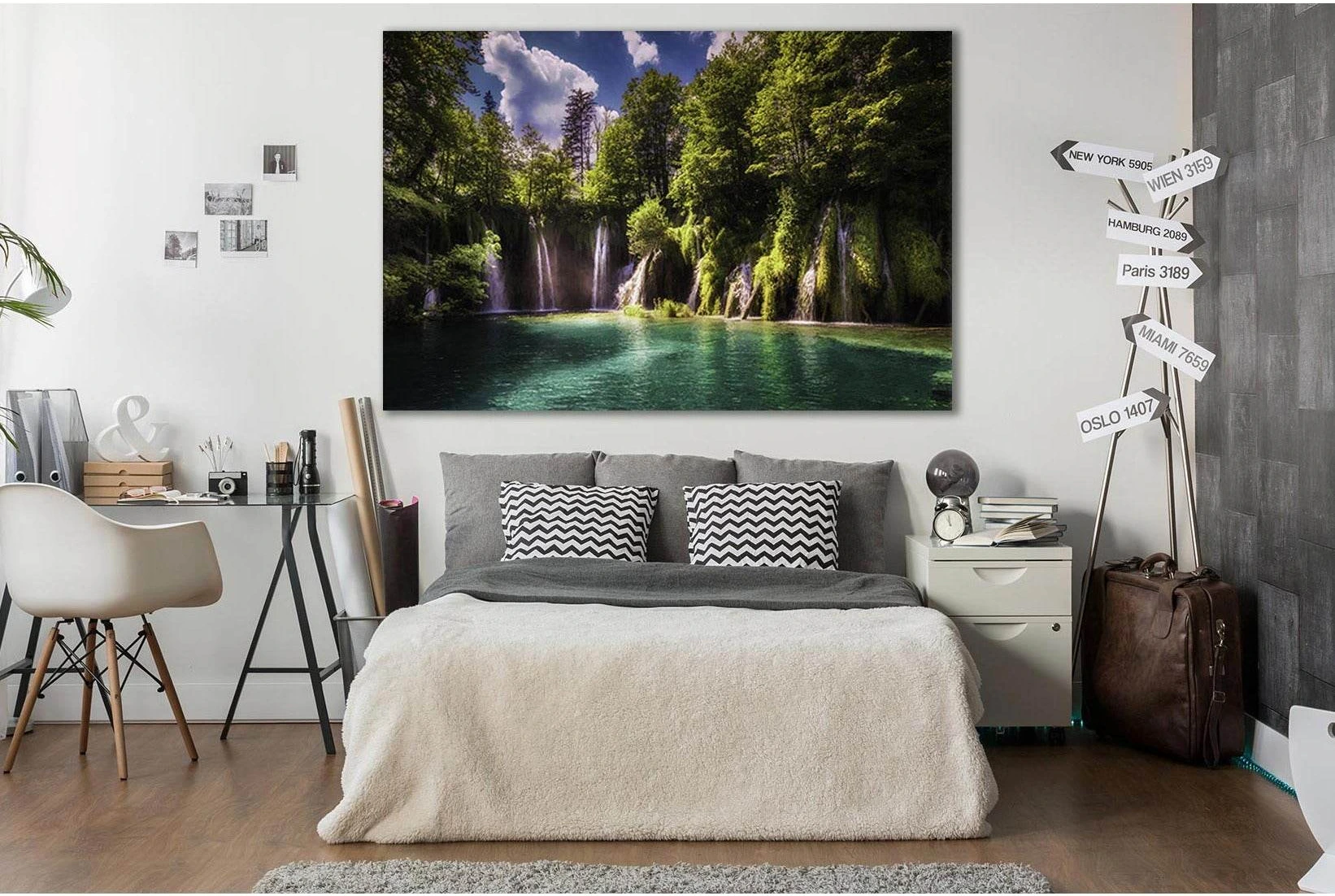 Copy of Lake Plitvice National Park №SL461 Ready to Hang Canvas Print - Zellart Canvas Prints 0new, ALL_Products, Waterfall, Waterfall Wall Art